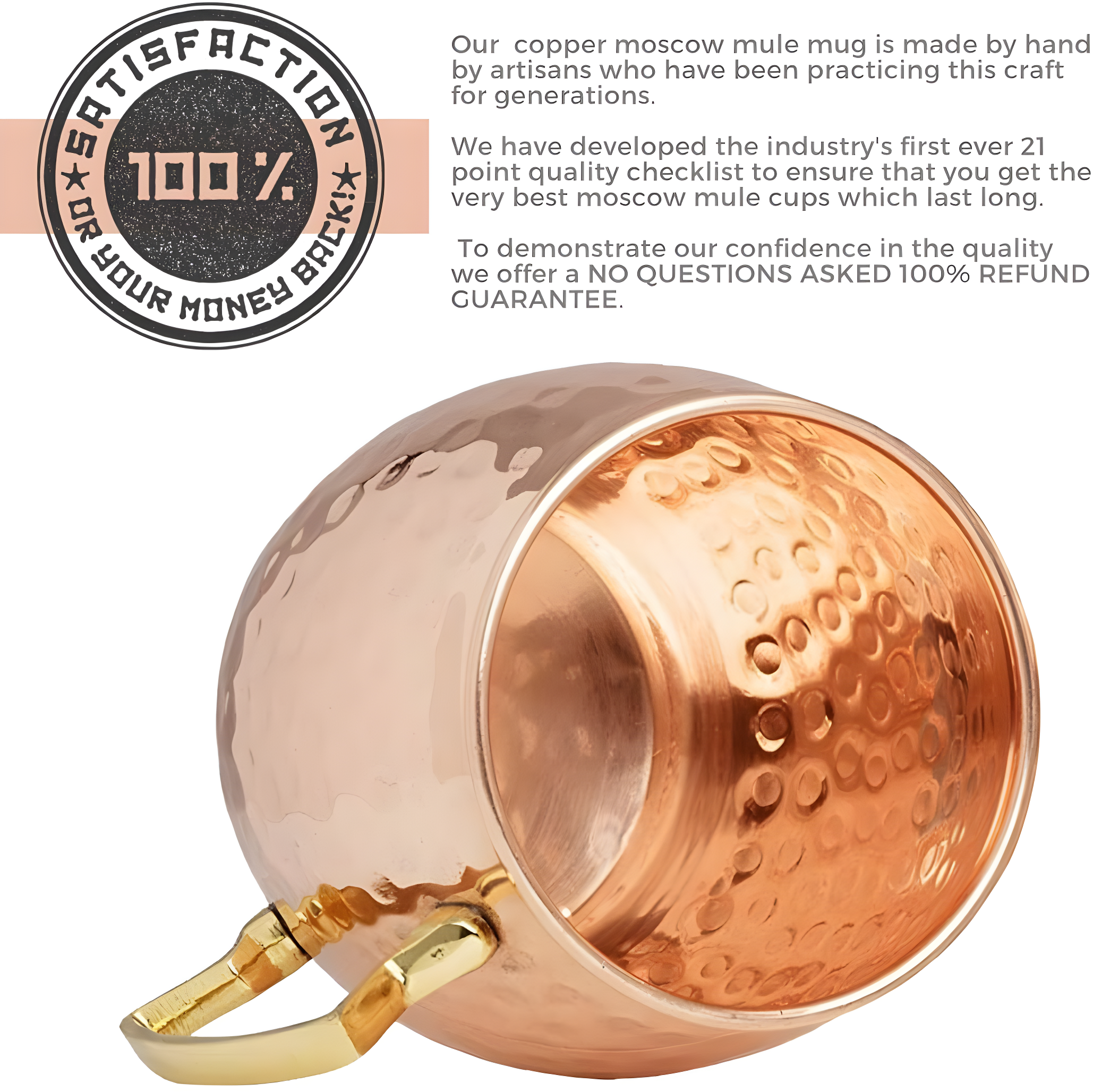 Advanced Mixology Moscow Mule Copper Mugs - Set of 2 - 100% HANDCRAFTED - Pure Solid Copper Mugs 16 oz Gift Set with BONUS: Artisan Wooden Coasters, Cocktail Copper Straws, and Shot Glass!