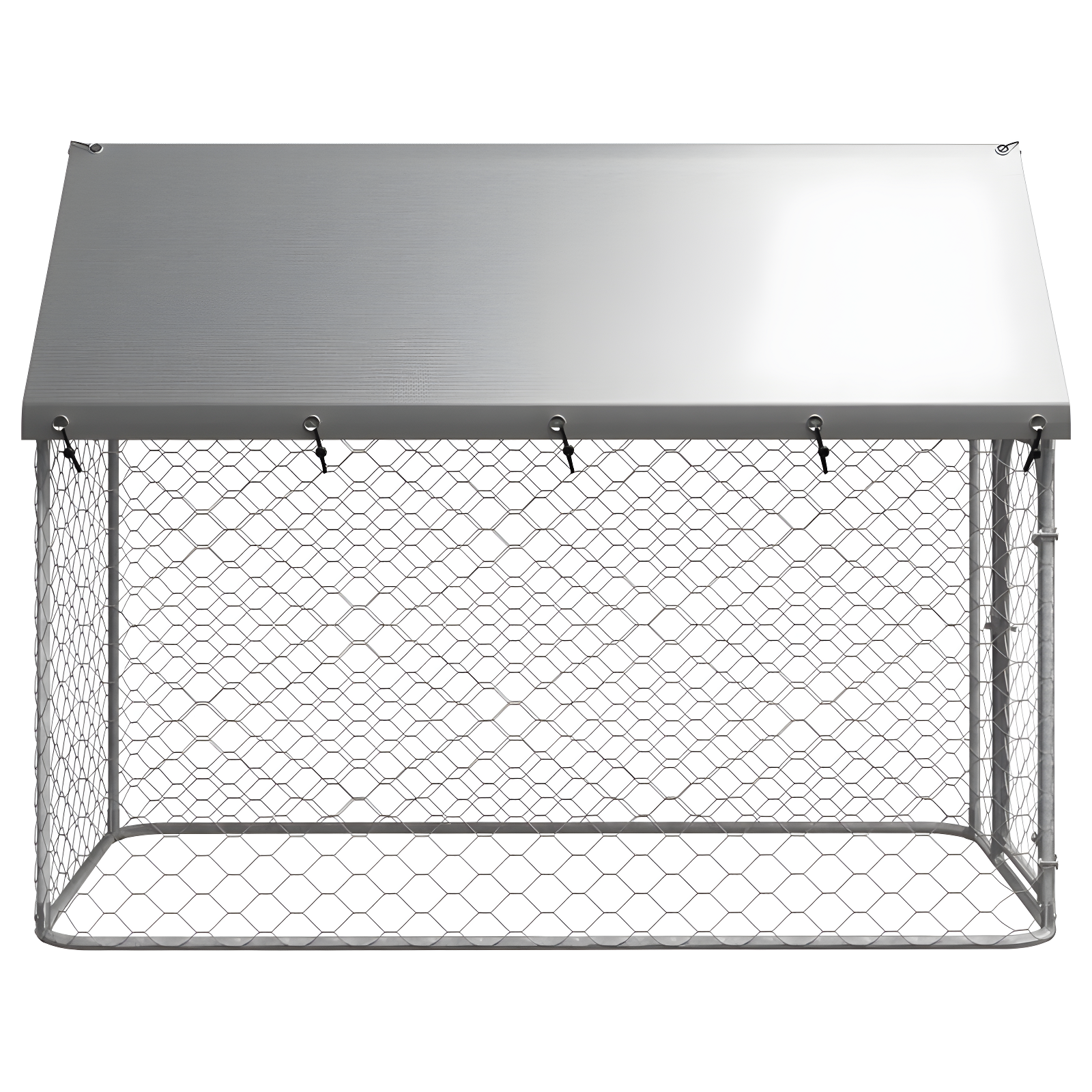59.1'' H Powder Coated Steel Yard Kennel With Door