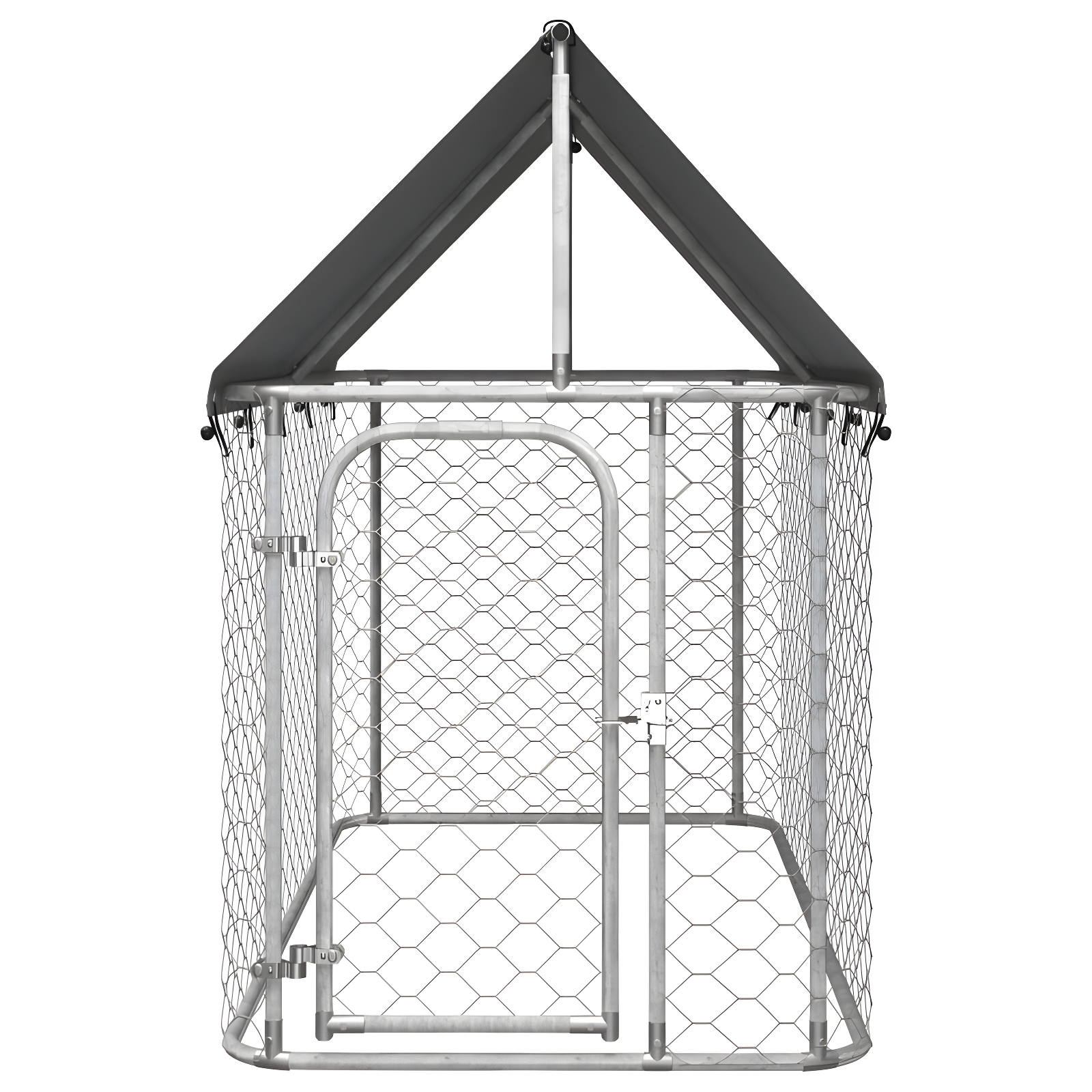 59.1'' H Powder Coated Steel Yard Kennel With Door