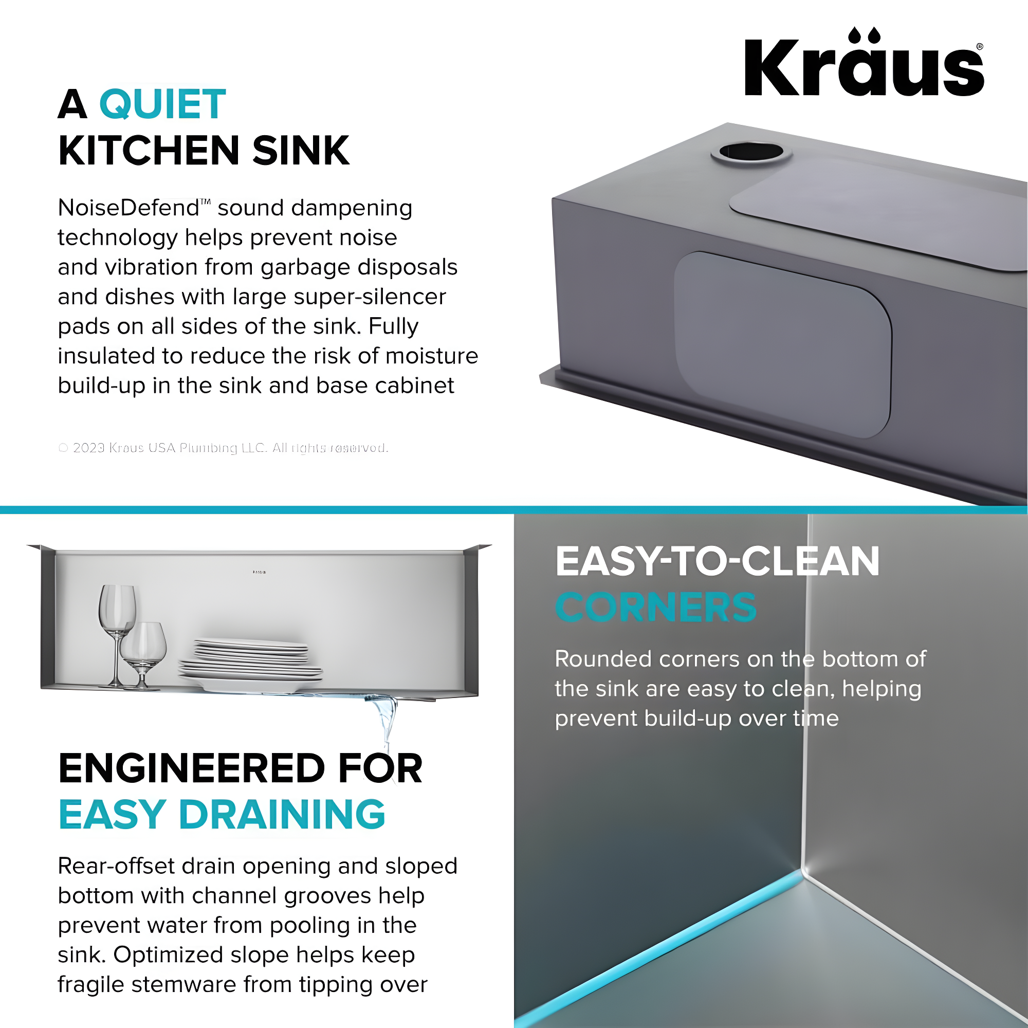 KRAUS Kore™ 28" L Undermount Workstation 16 Gauge Stainless Steel Single Bowl Kitchen Sink with Accessories