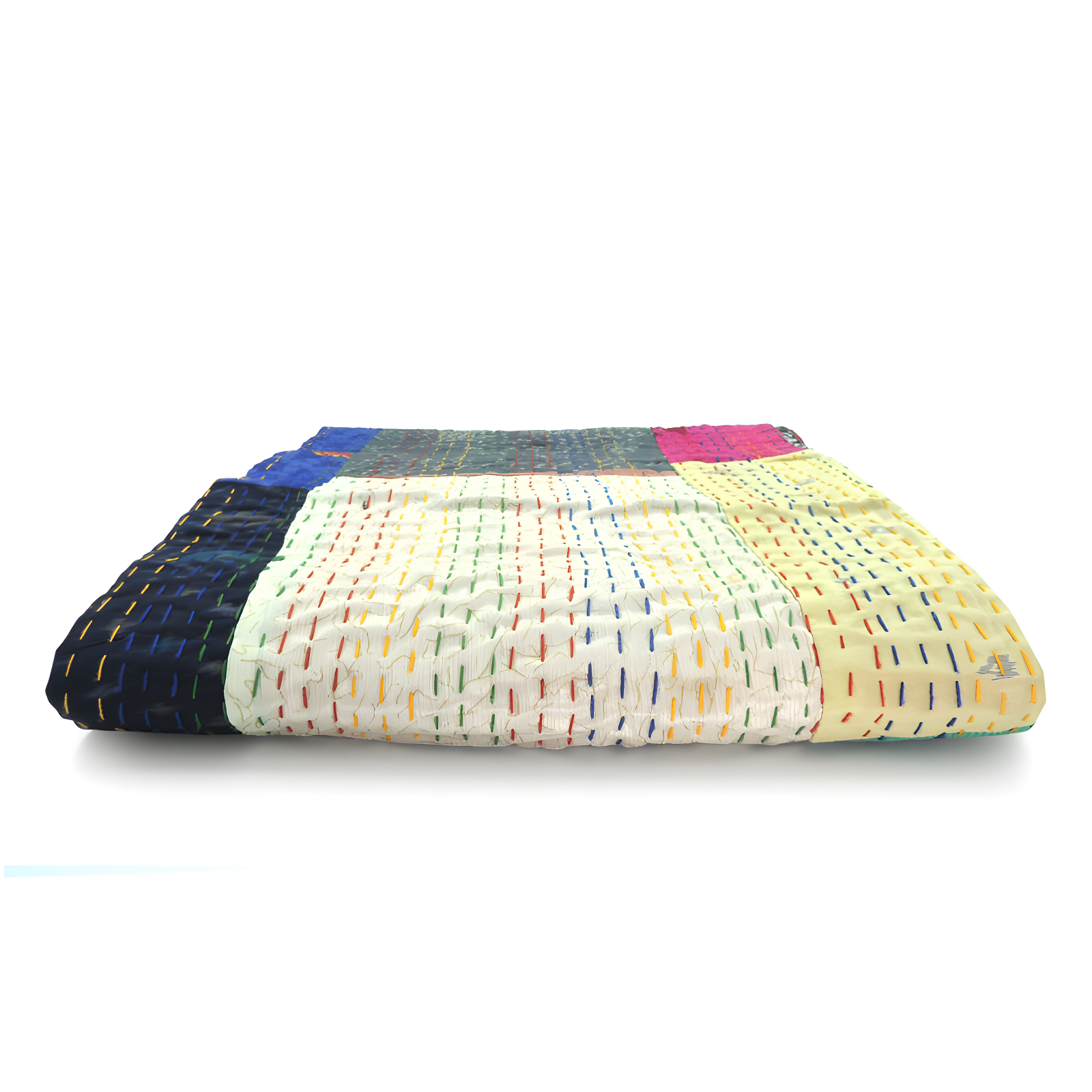 Rajani Home Handmade Kantha Silk Blend Throw Blanket