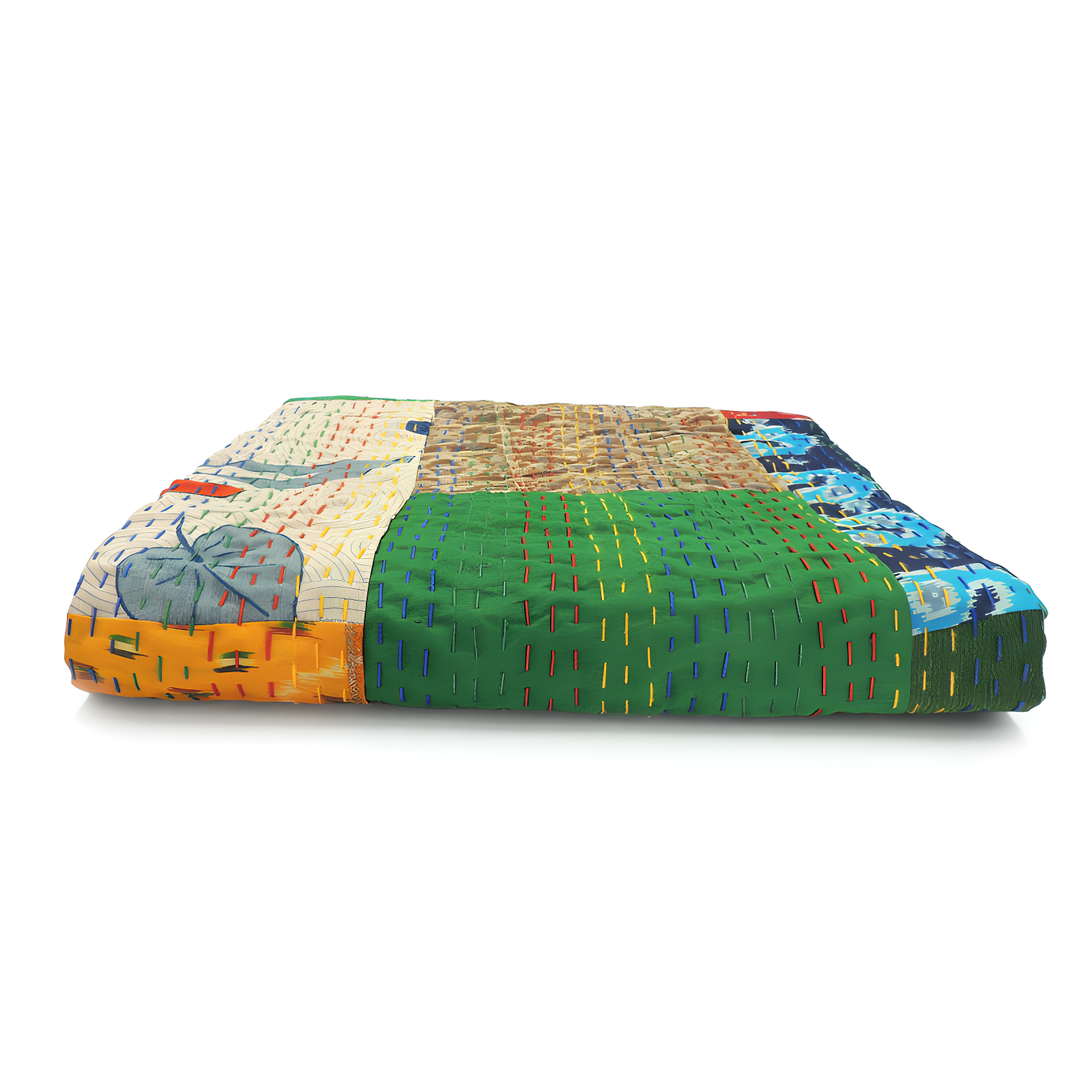 Rajani Home Handmade Kantha Silk Blend Throw Blanket