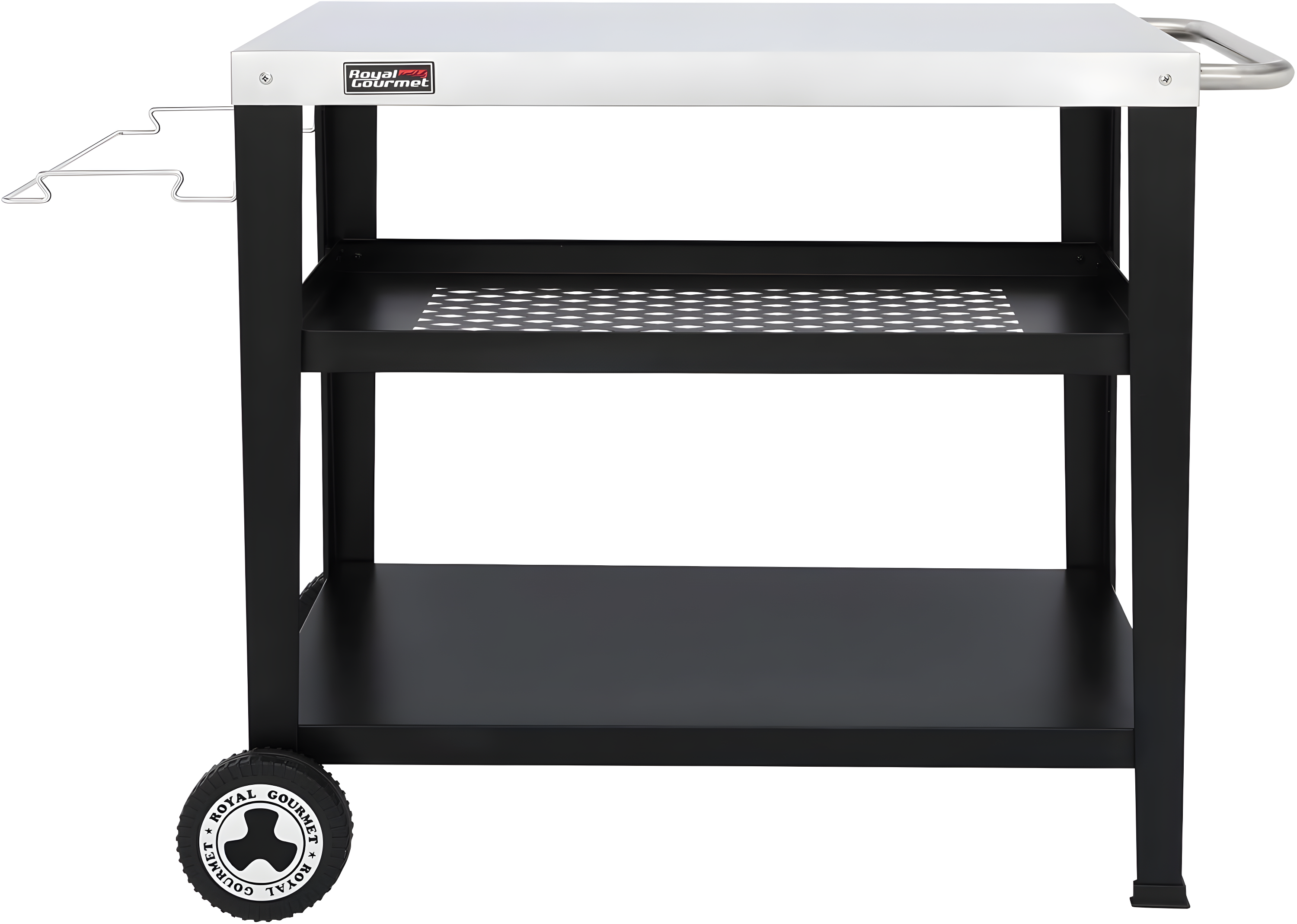 Royal Gourmet Royal Gourmet Movable 3-Shelf Grill Table with Removable Trash Bag Holder