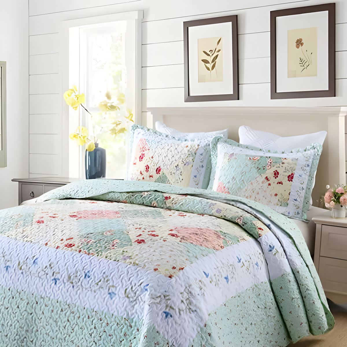 MarCielo Floral Quilt Set