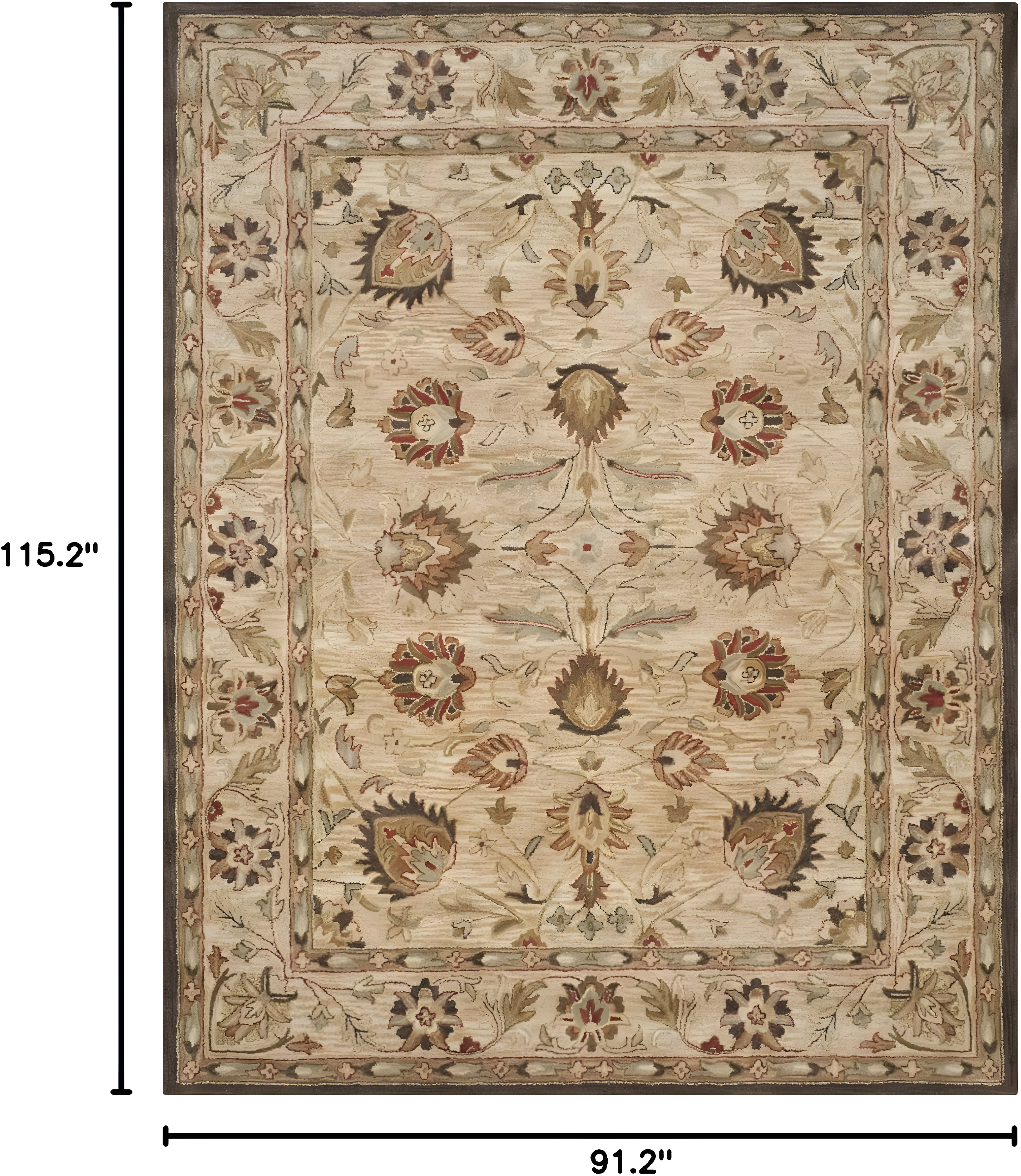 Antiquity AT812 Hand Tufted Indoor Area Rug - Beige/Beige - 7'6"x9'6" - Safavieh