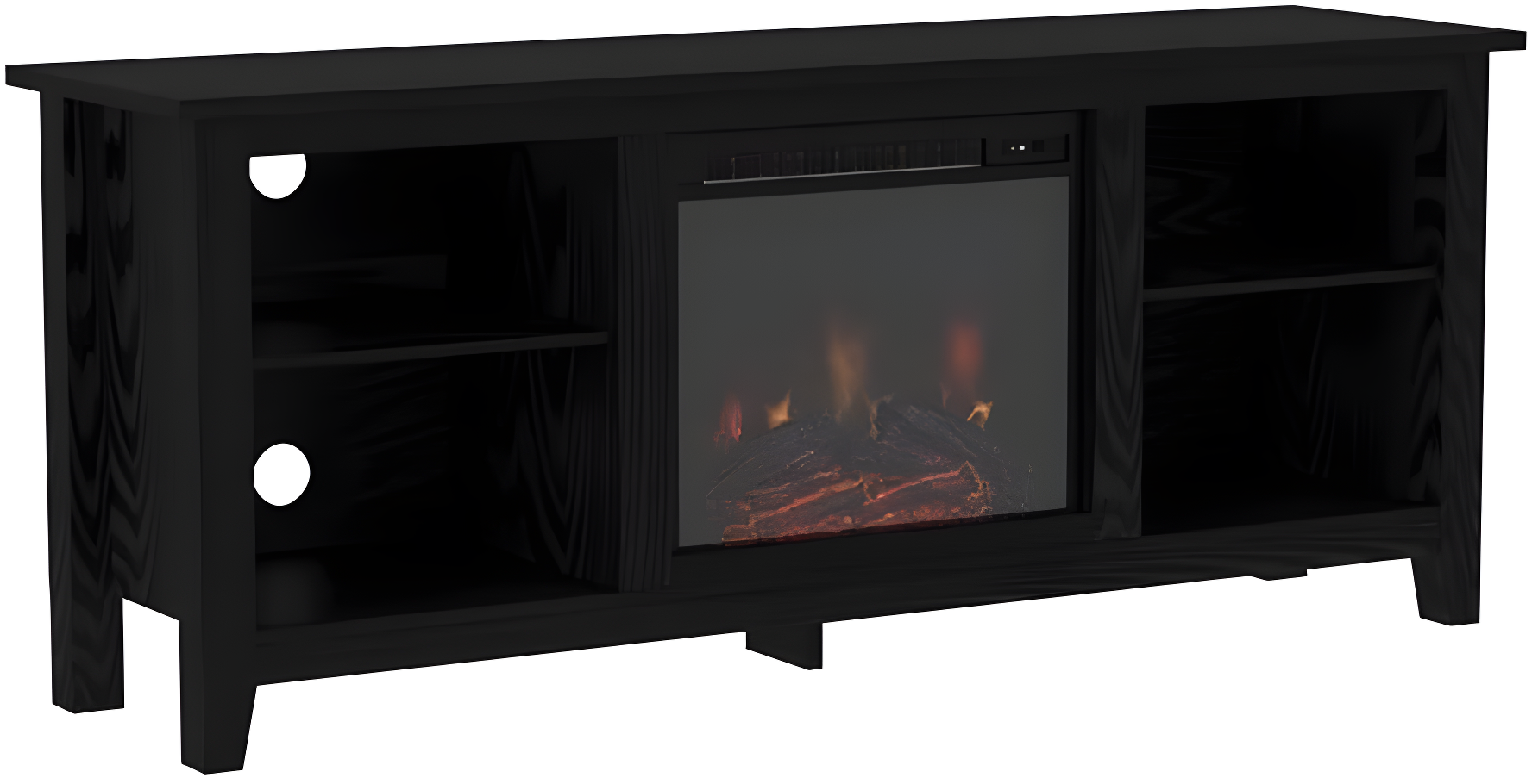 Walker Edison Traditional Fireplace TV Stand for TVs Up to 64" - Black
