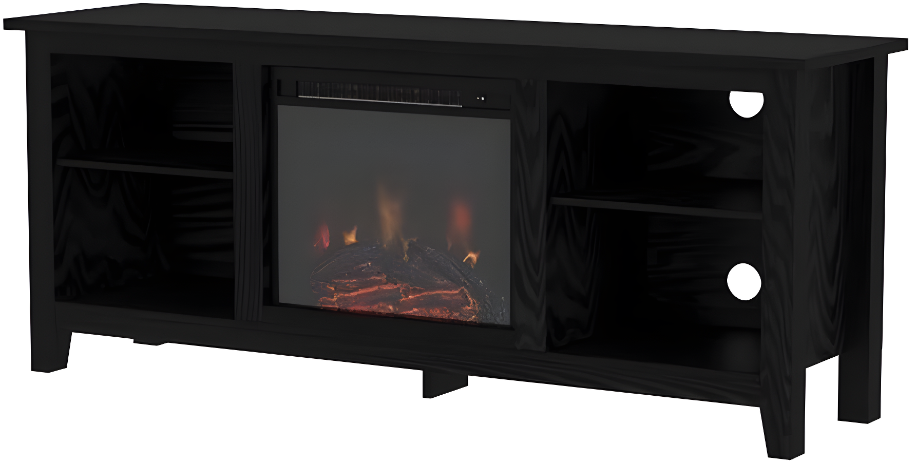 Walker Edison Traditional Fireplace TV Stand for TVs Up to 64" - Black