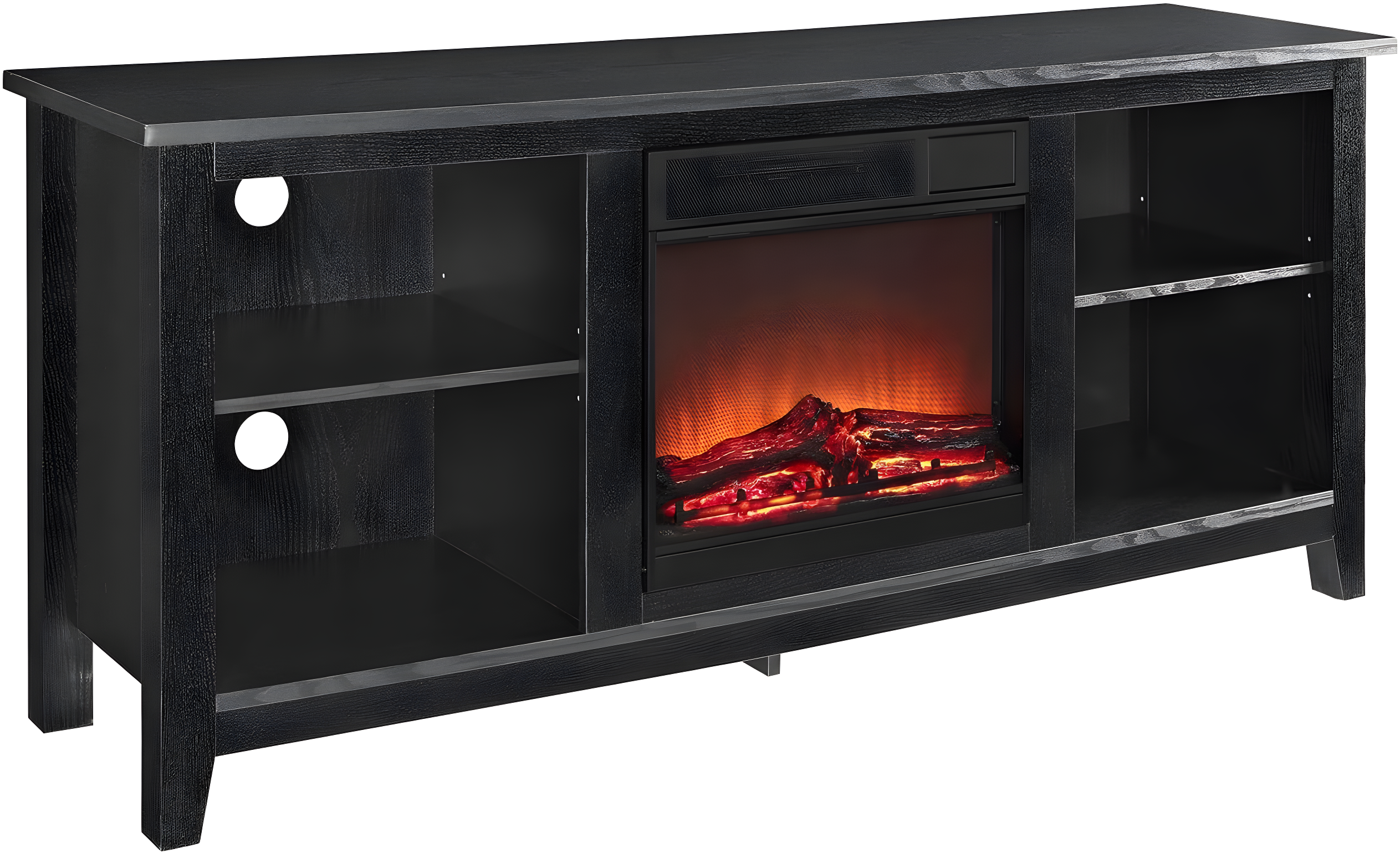 Walker Edison Traditional Fireplace TV Stand for TVs Up to 64" - Black