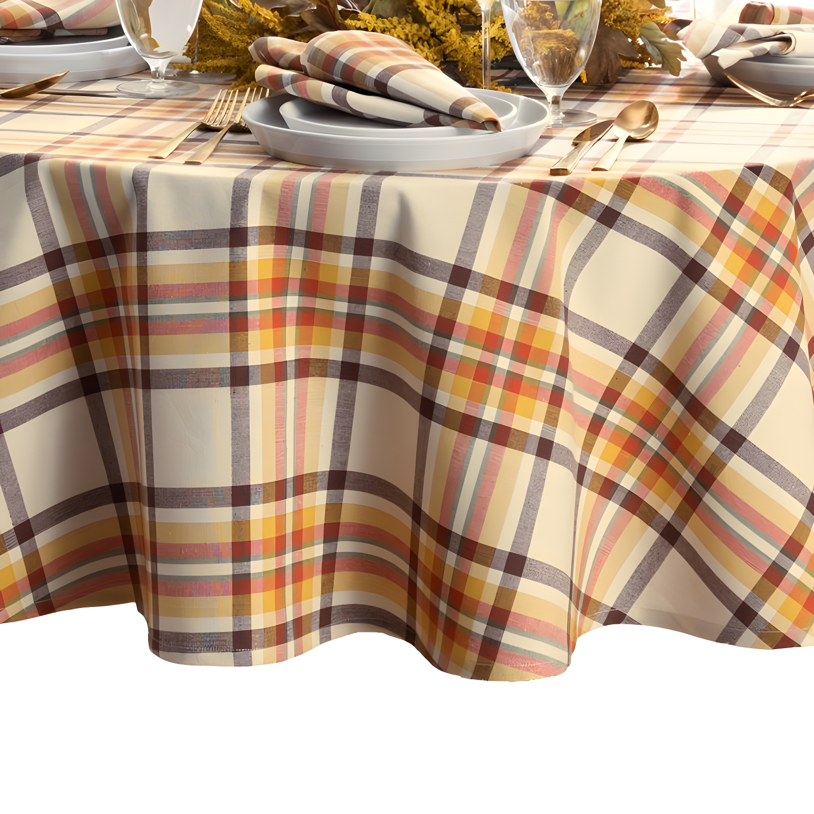 Gracie Oaks Toccaro Plaid Thanksgiving Cotton Tablecloth
