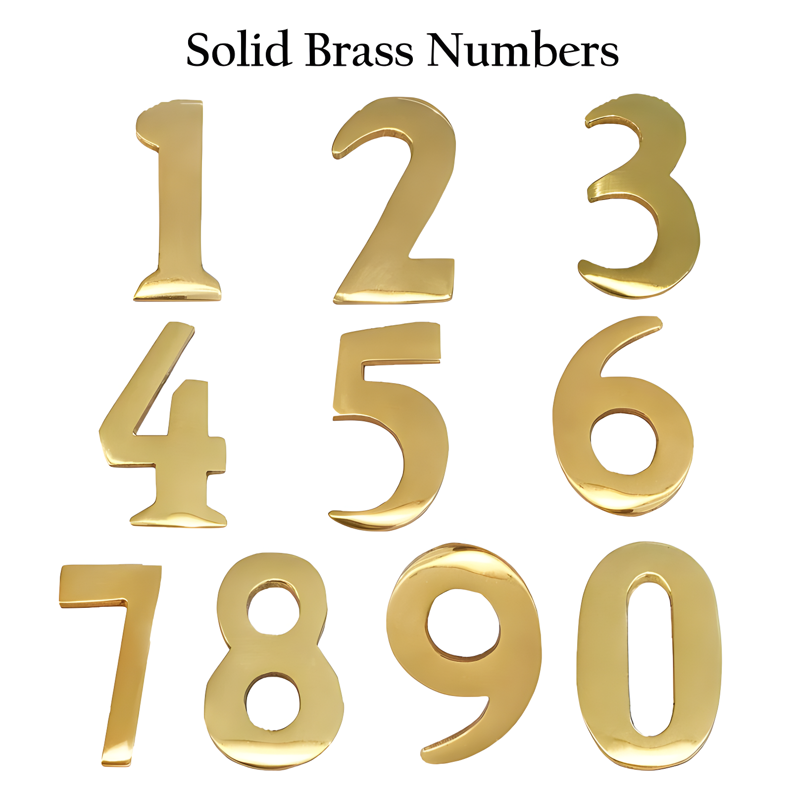 Williamsburg 2'' H Brass Self-Adhesive House Number