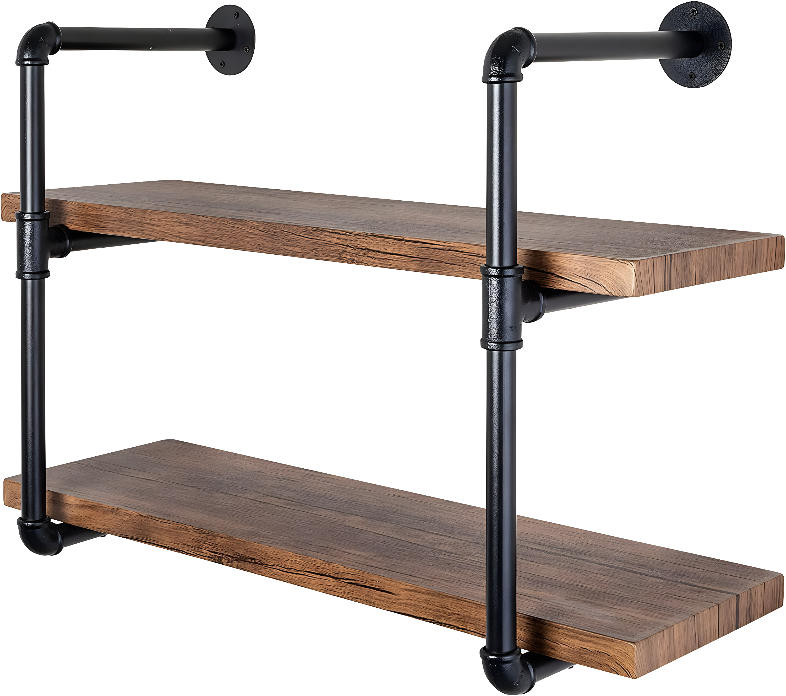 2-Tier Industrial Wall Shelf