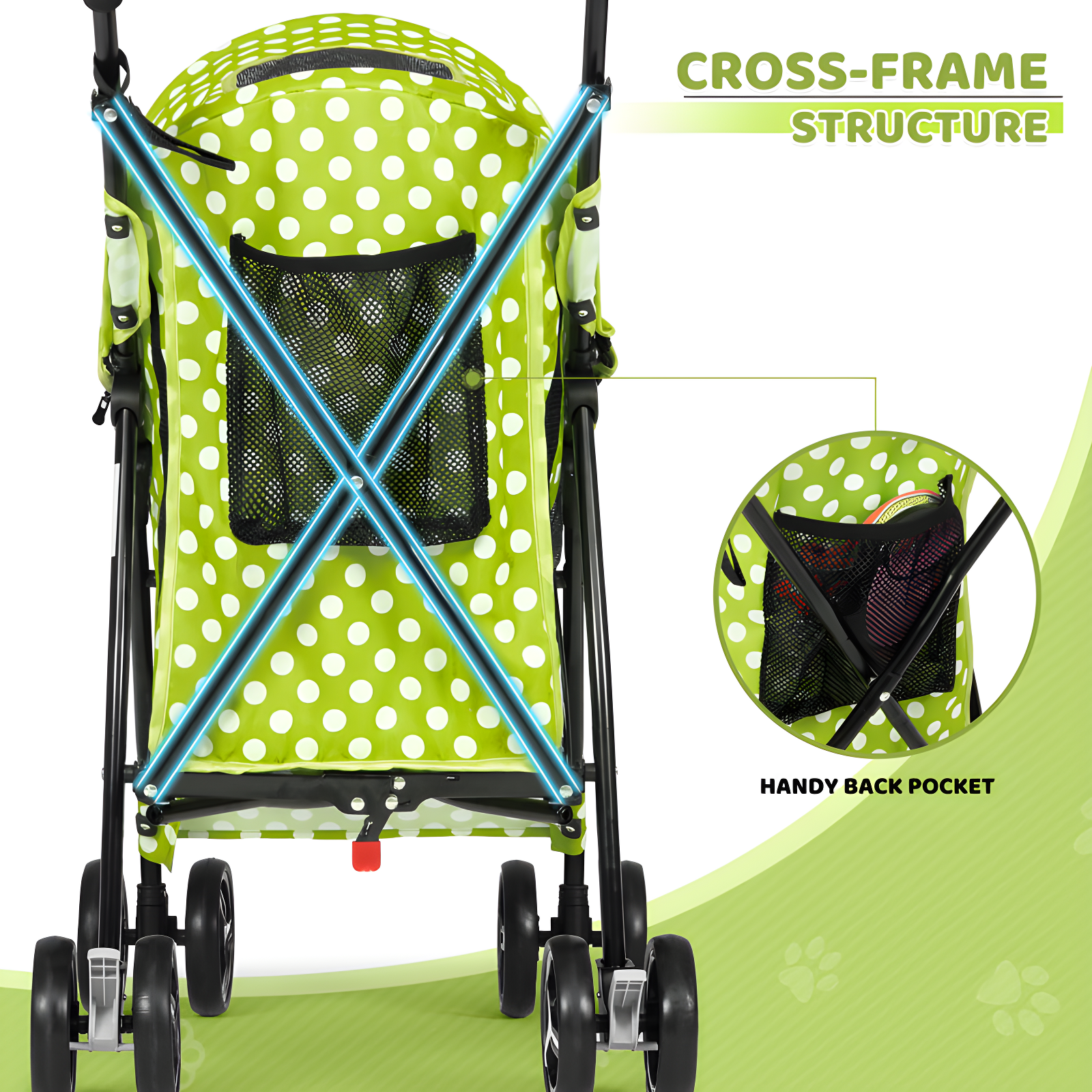 Magshion Pet Stoller Dog Cat Stoller Comfortable Lightweight Stroller With Adjustable Canopy