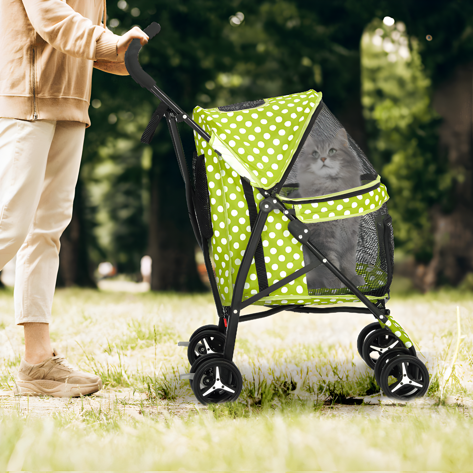 Magshion Pet Stoller Dog Cat Stoller Comfortable Lightweight Stroller With Adjustable Canopy