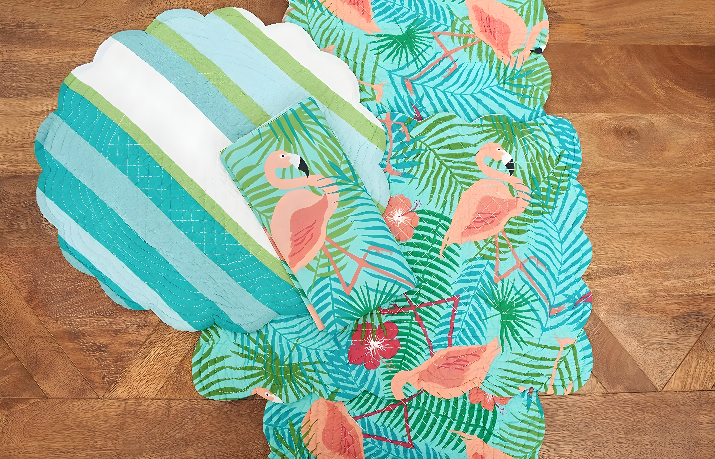 C&F Home Isla Island Cotton Quilted Reversible Rectangular Placemat Set of 6
