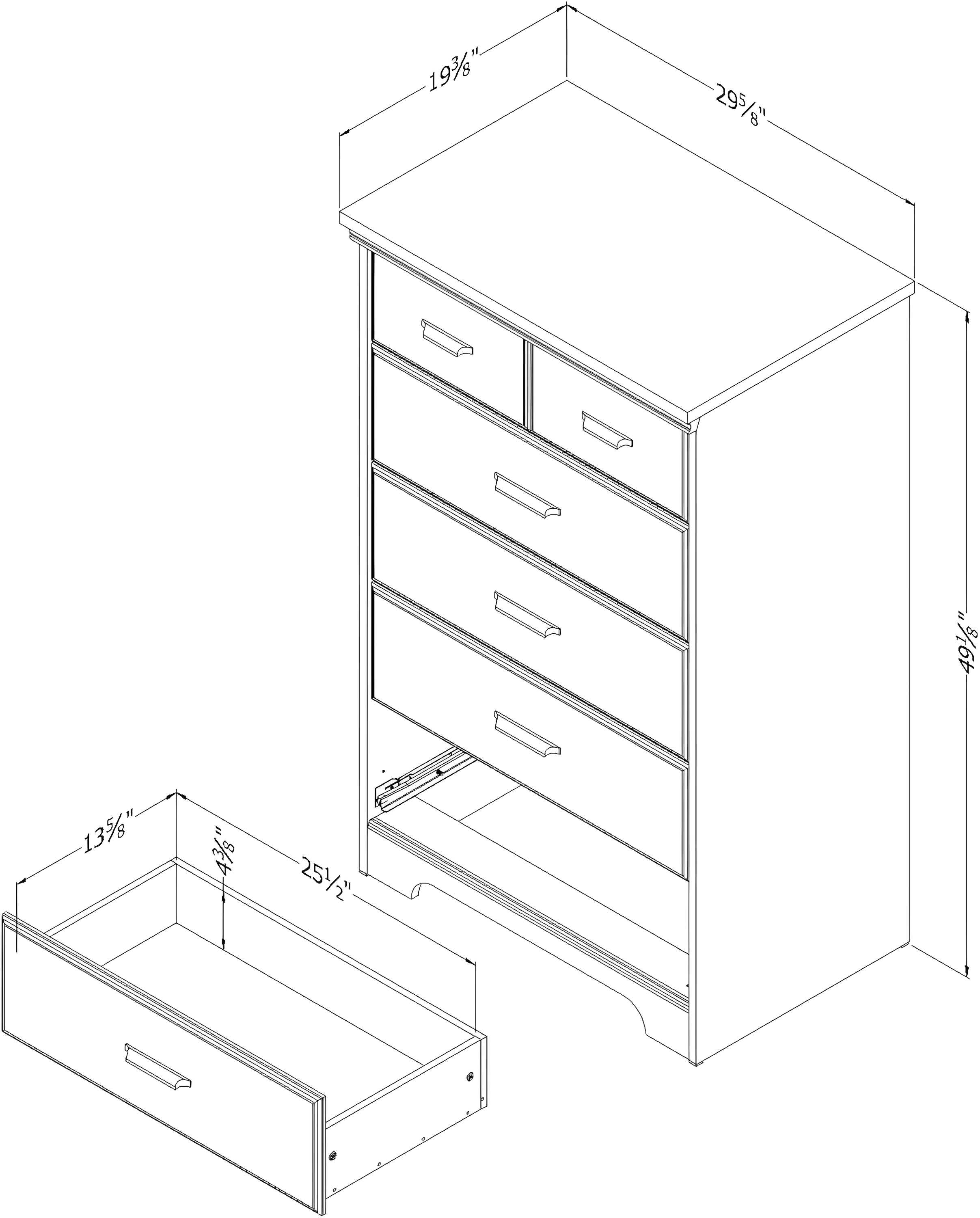 Versa 5 Drawer Chest