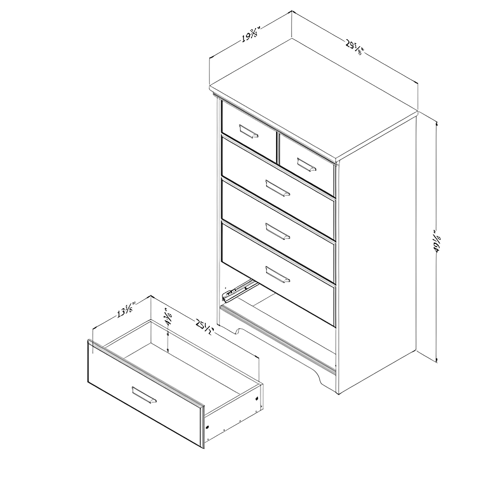 Versa 5 Drawer Chest