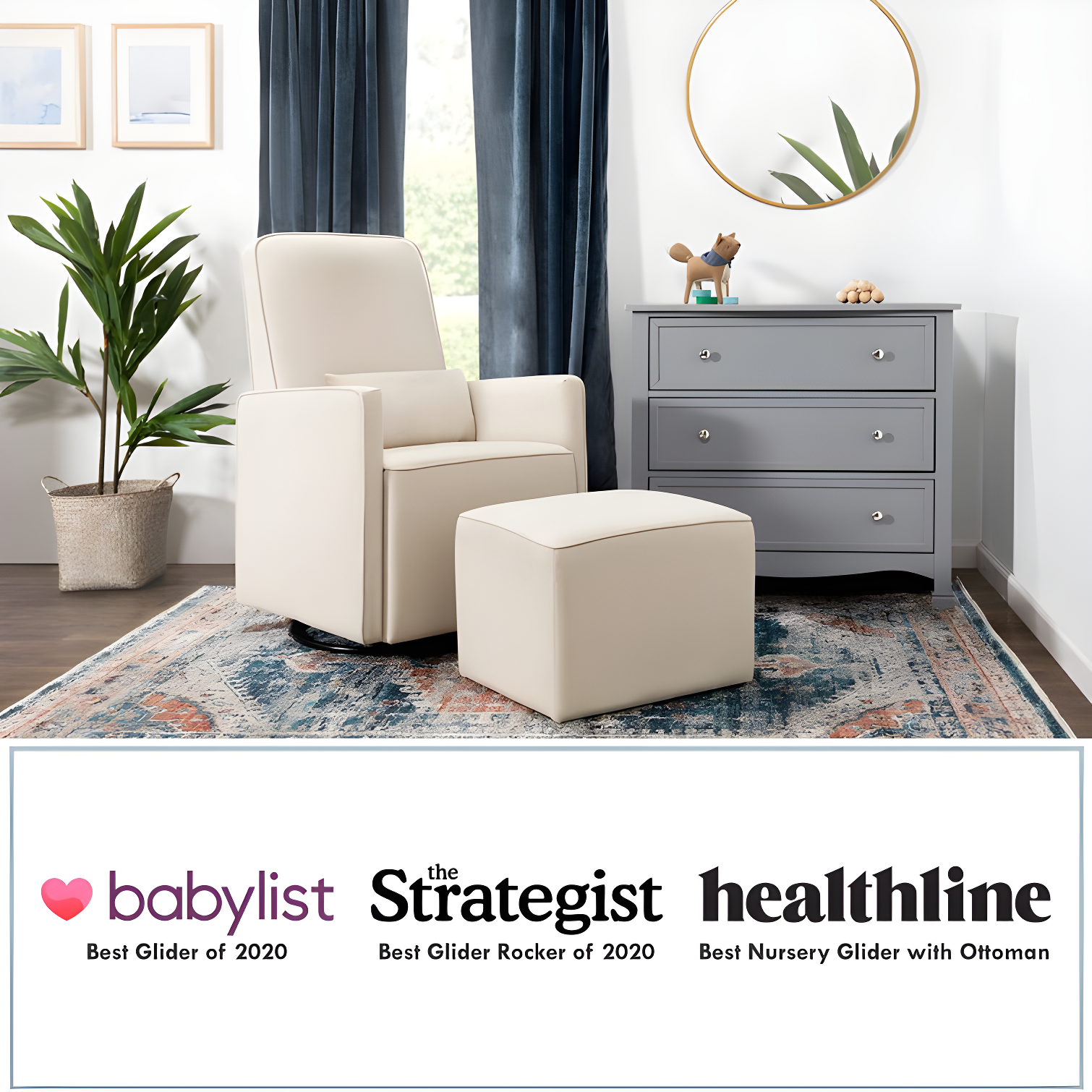 daVinci Olive Swivel Glider with Ottoman & Reviews | Wayfair