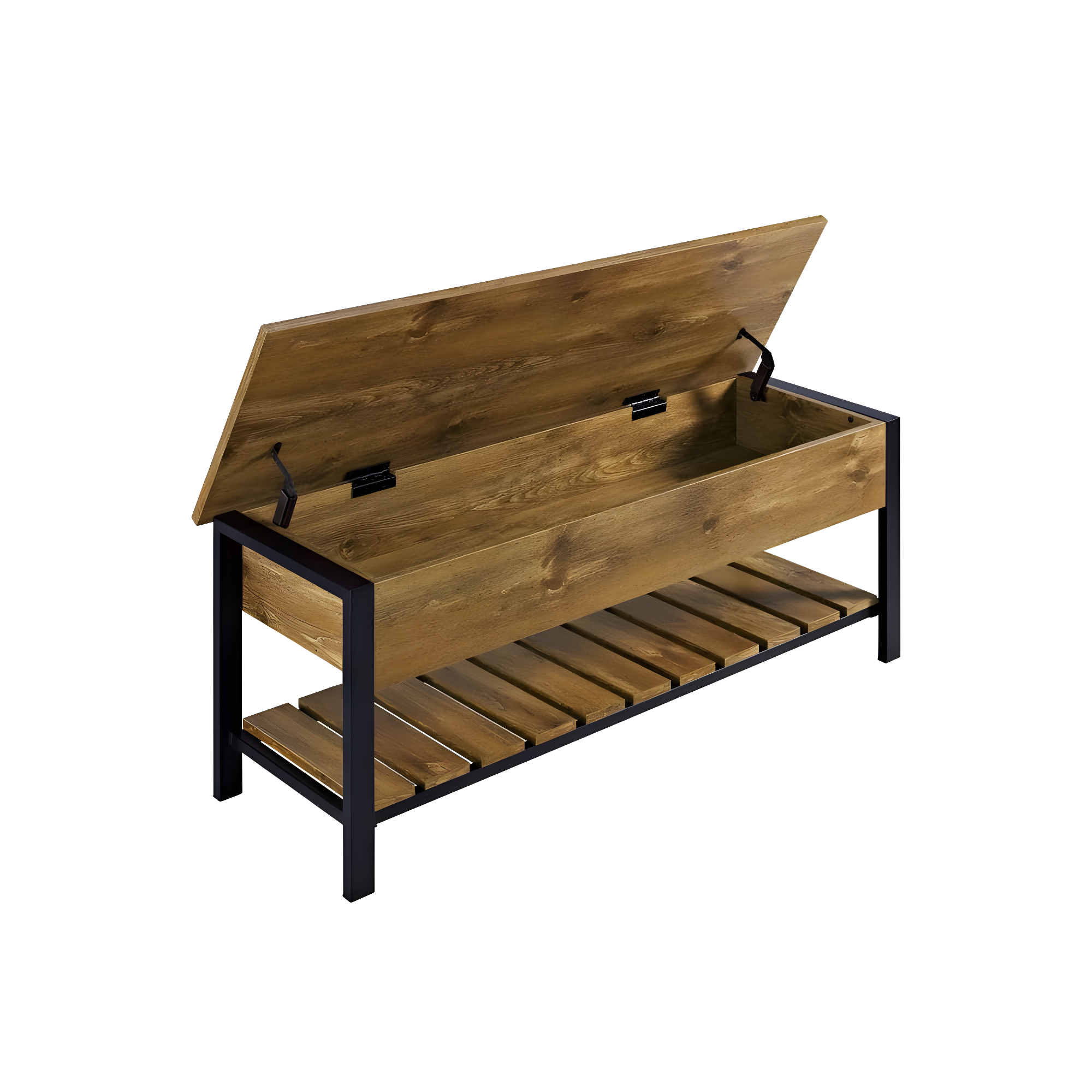 Walker Edison Storage Bench, Barnwood