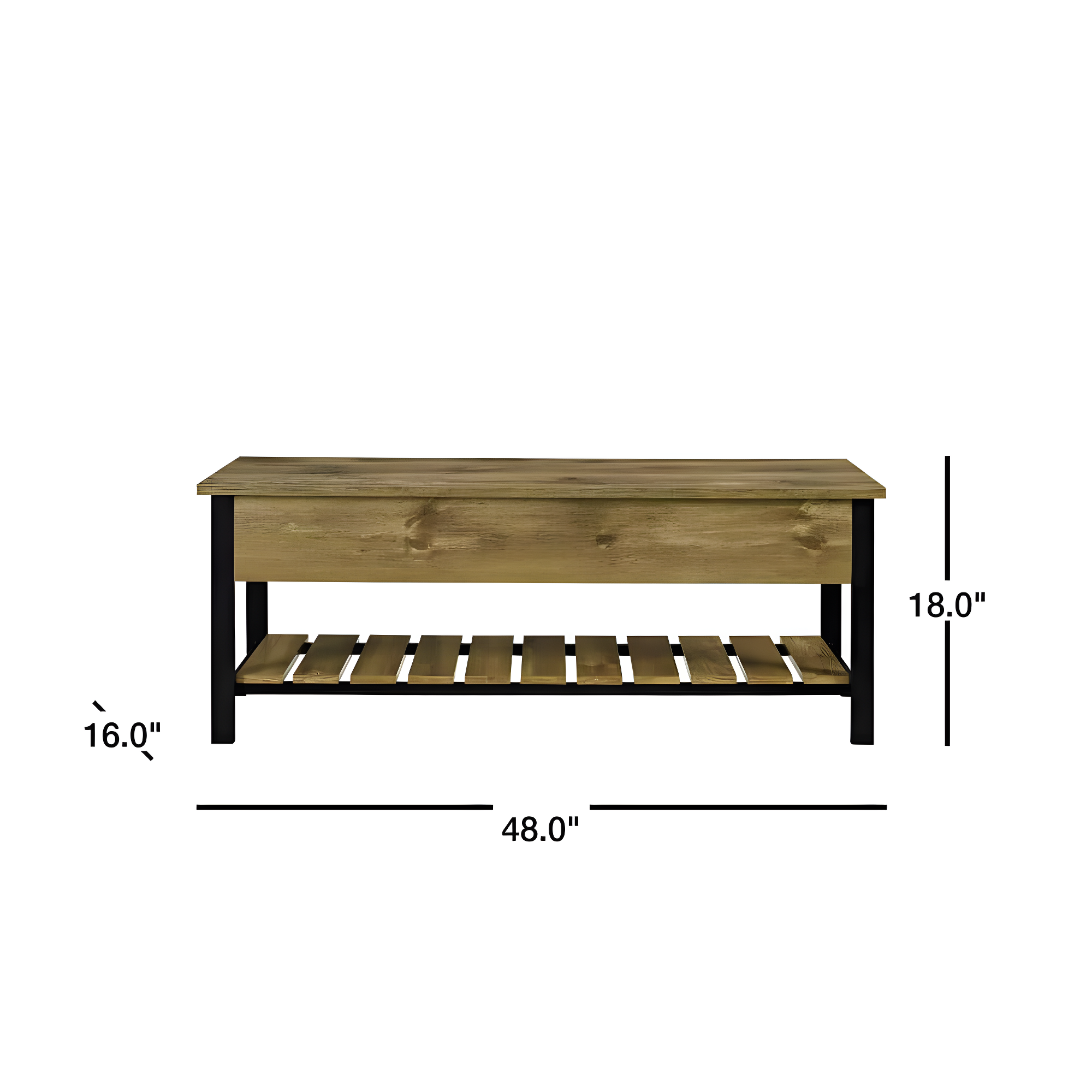 Walker Edison Storage Bench, Barnwood