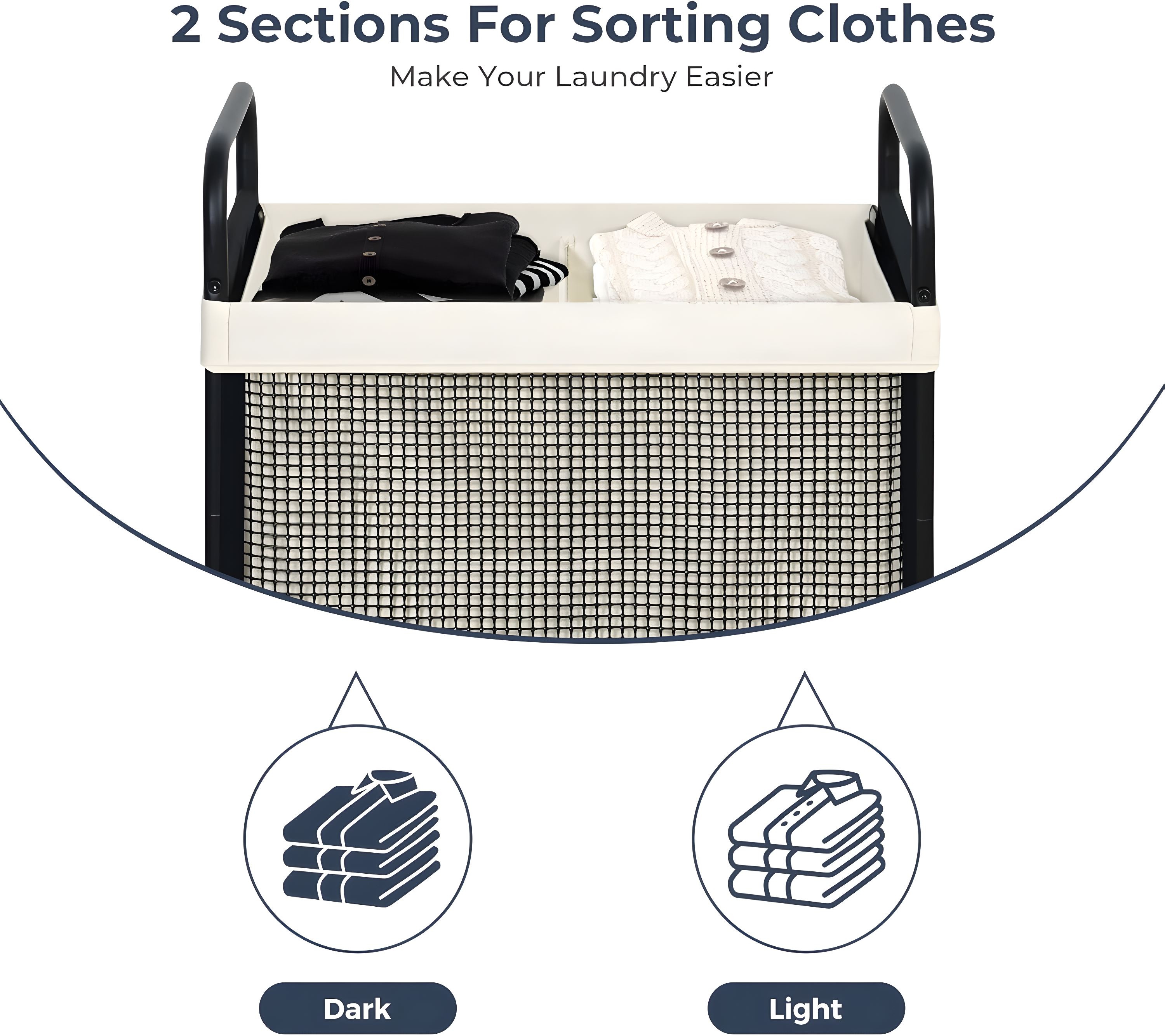 BTERAZ Laundry Hamper, 2-Section