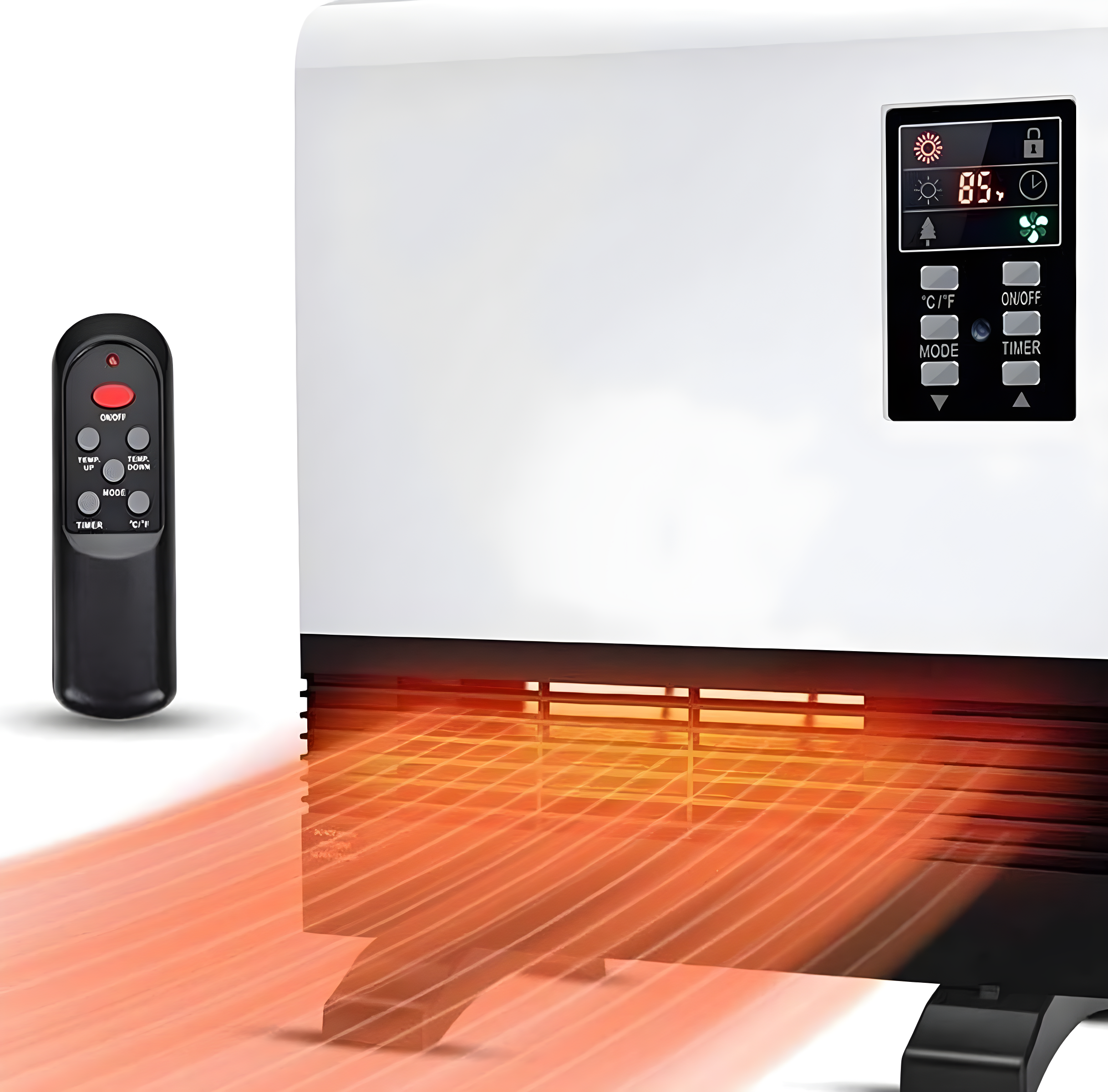 Ecotronic 1500W Corded Electric Space Heater, 3 Heat Settings, Child Lock, for 260 sq ft, New