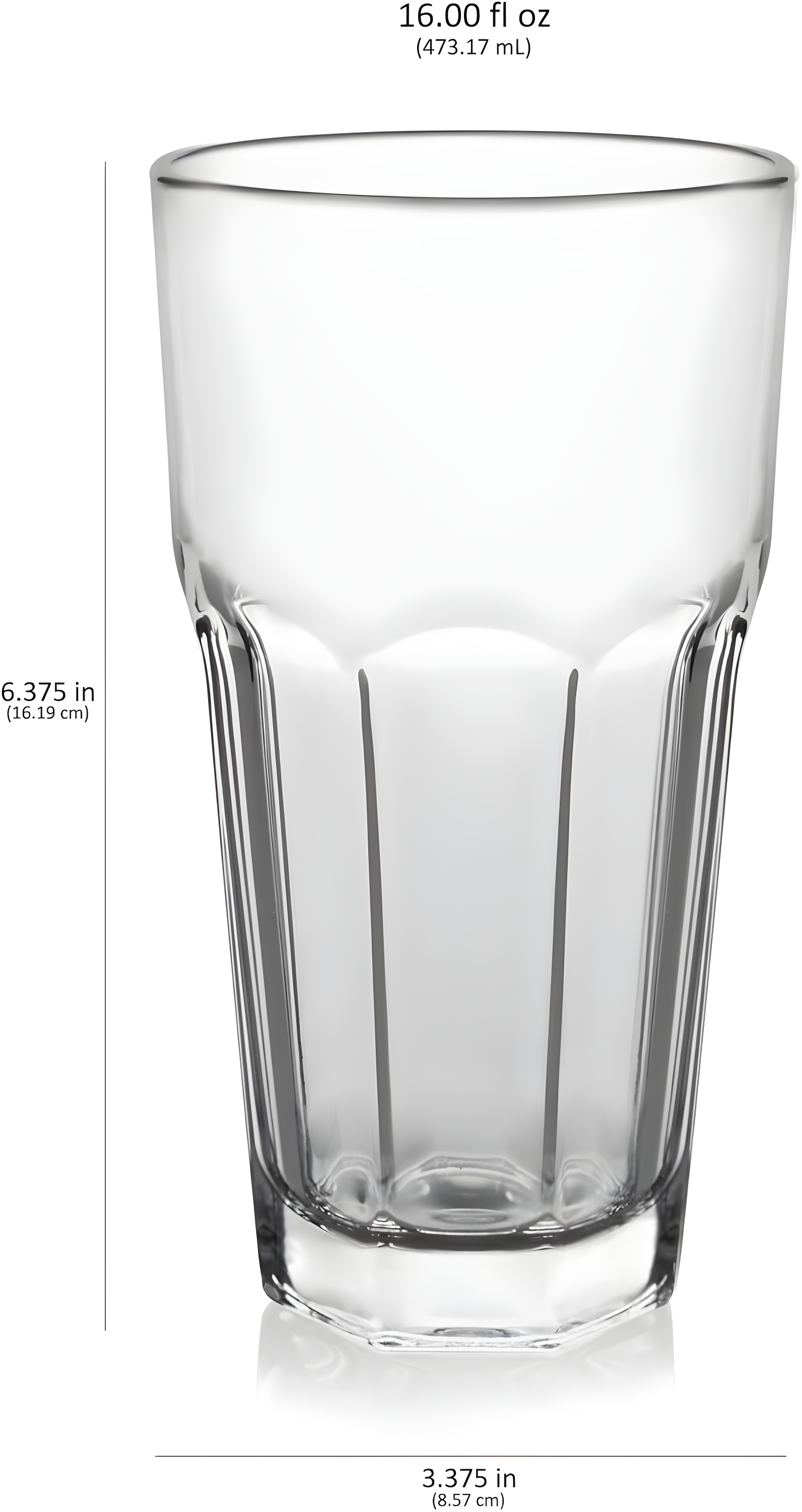 Libbey Gibraltar Tumbler Glasses, 16 ounce, Set of 12