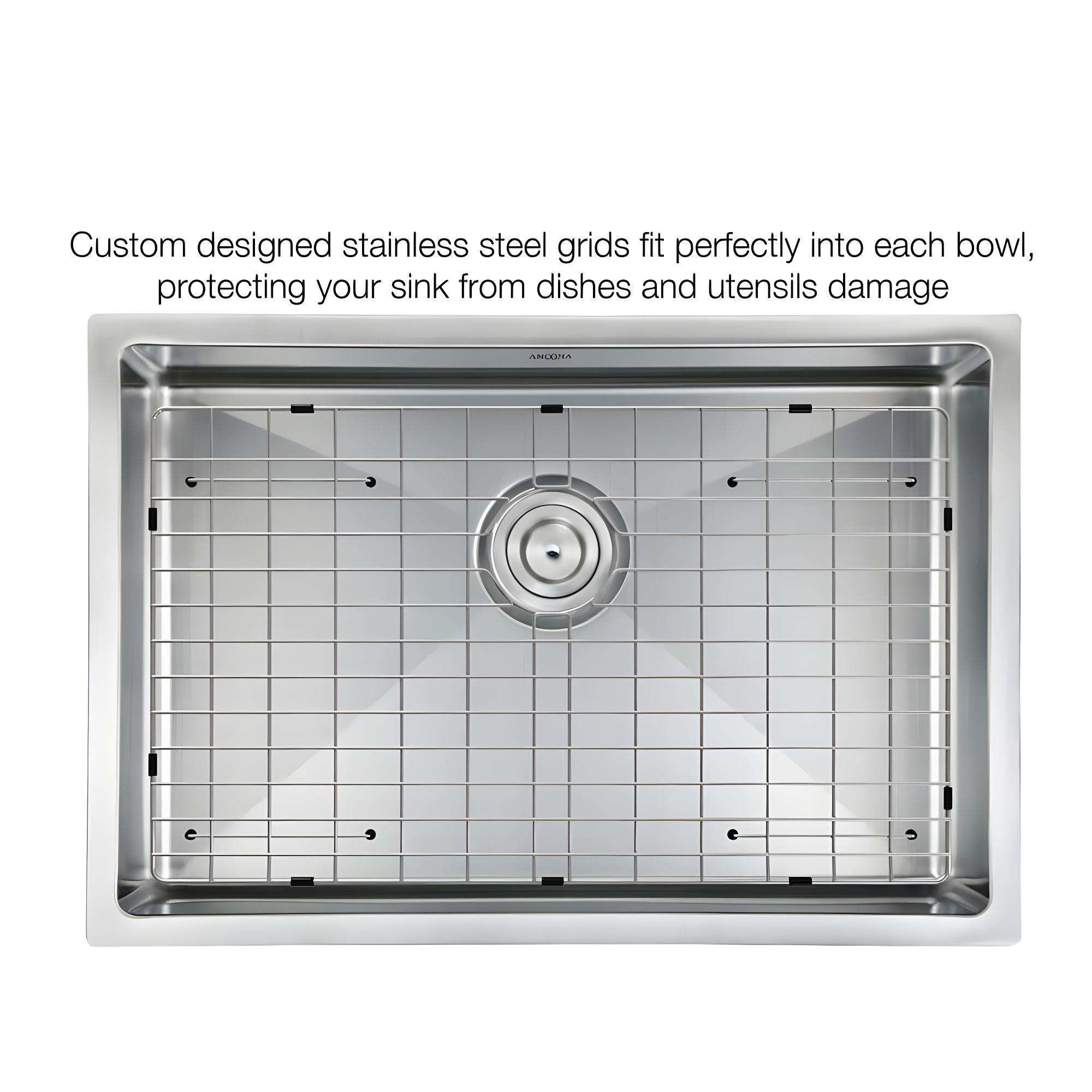 Ancona Prestige Series Stainless Steel 30'' x 18'' Undermount Kitchen Sink with Grid and Strainer