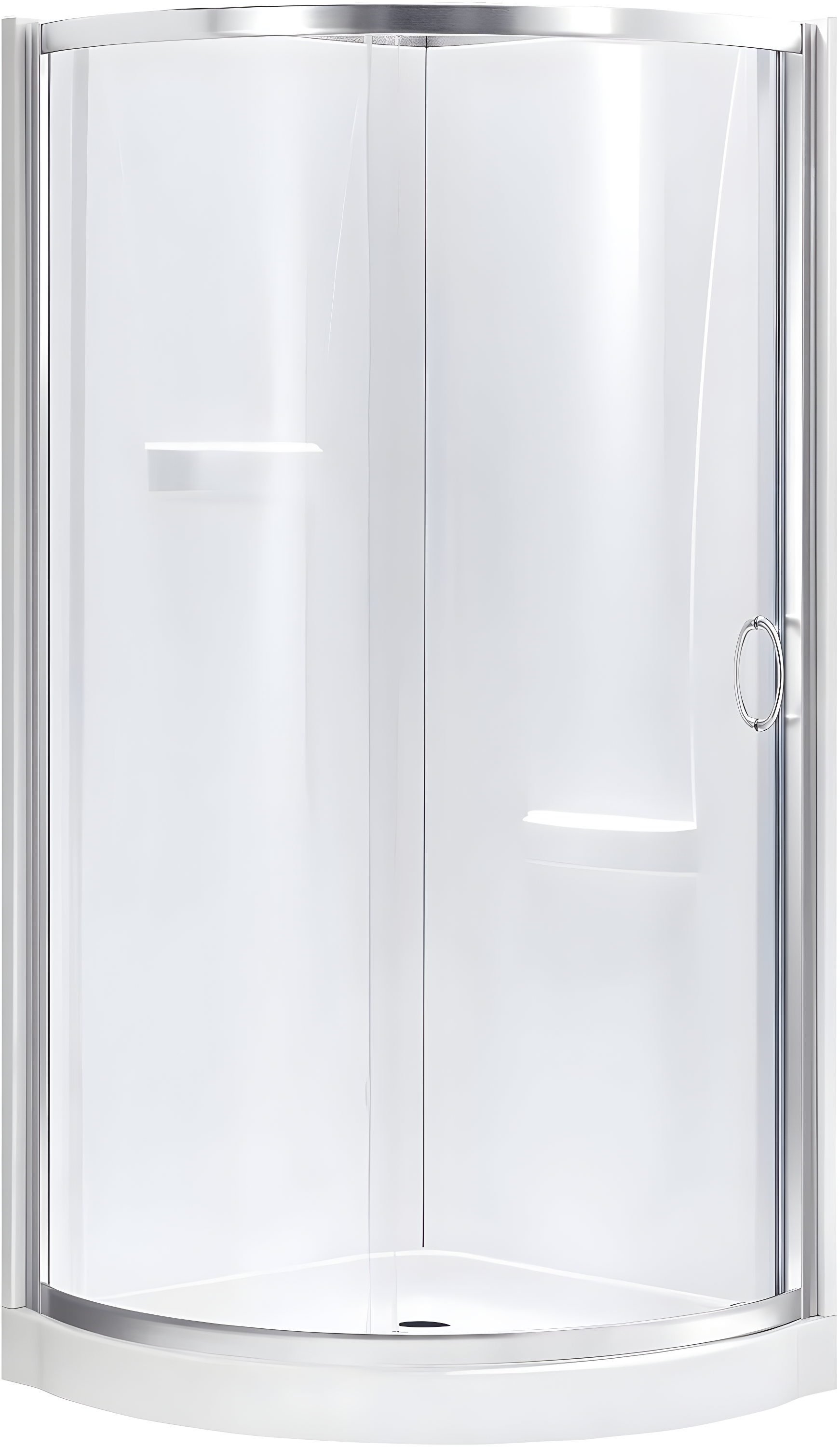 OVE Decors Breeze 33 in. Framed Round Shower Kit w/ Clear Glass, Base, Wall