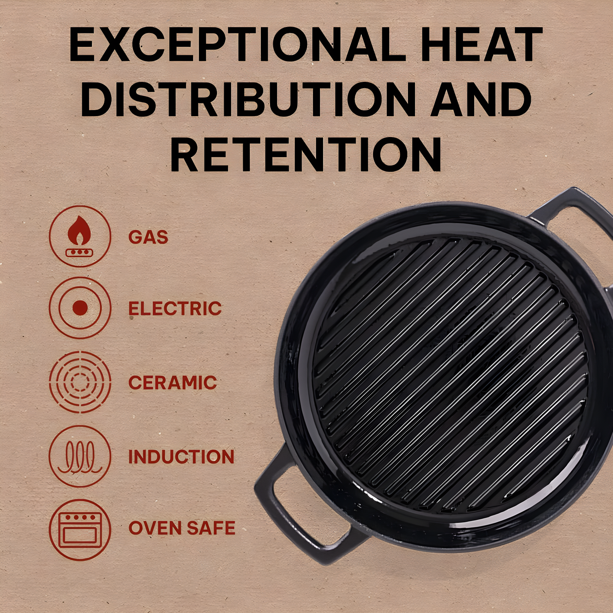 Alva Alva Nori 11" Premium Enameled Cast Iron Grill Pan