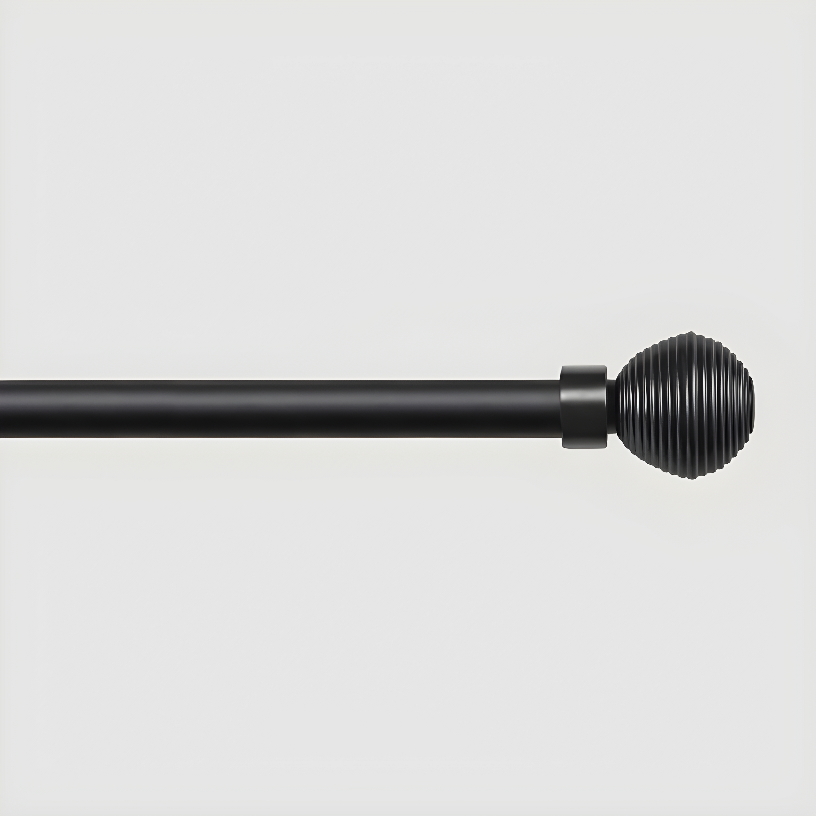 EXCLUSIVE HOME Modern Layer 1" Curtain Rod and Coordinating Finial Set, Matte Black, Adjustable 36"-72"
