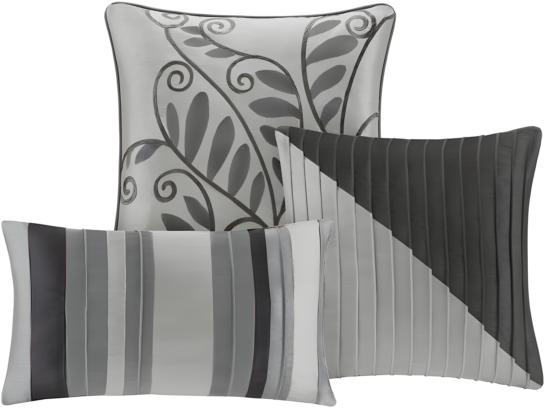 Madison Park Amherst 7 Piece Striped and Pleated Comforter Set