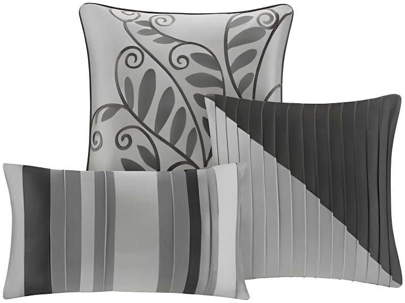Madison Park Amherst 7 Piece Striped and Pleated Comforter Set