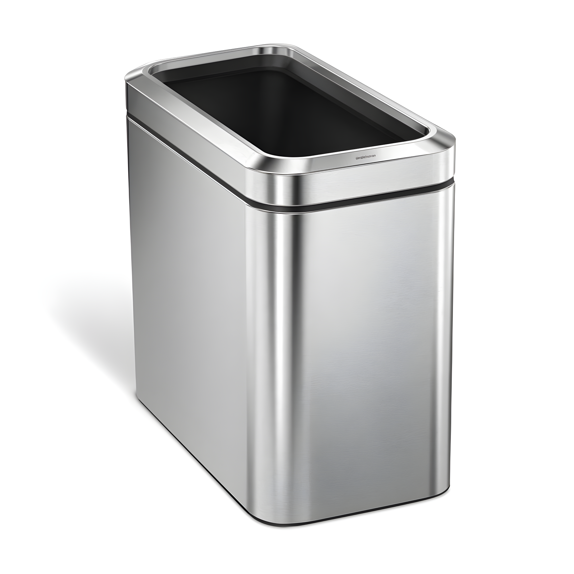 simplehuman 25 Liter / 6.6 Gallon Slim Open Commercial Trash Can, Brushed Stainless Steel