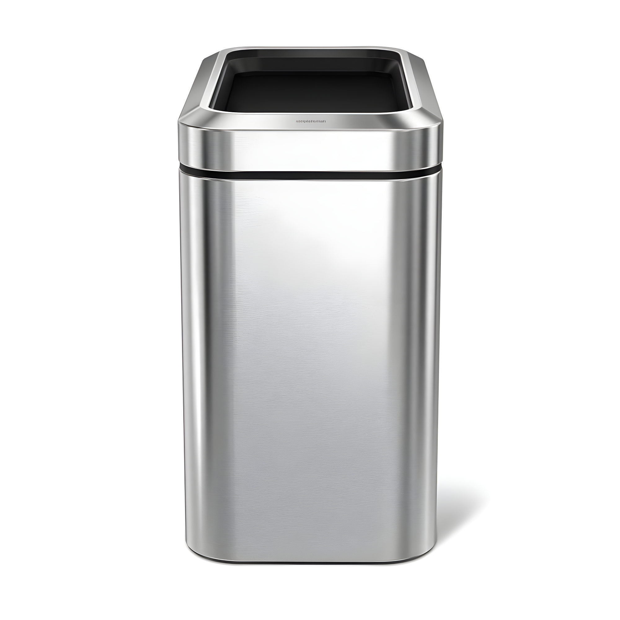 simplehuman 25 Liter / 6.6 Gallon Slim Open Commercial Trash Can, Brushed Stainless Steel