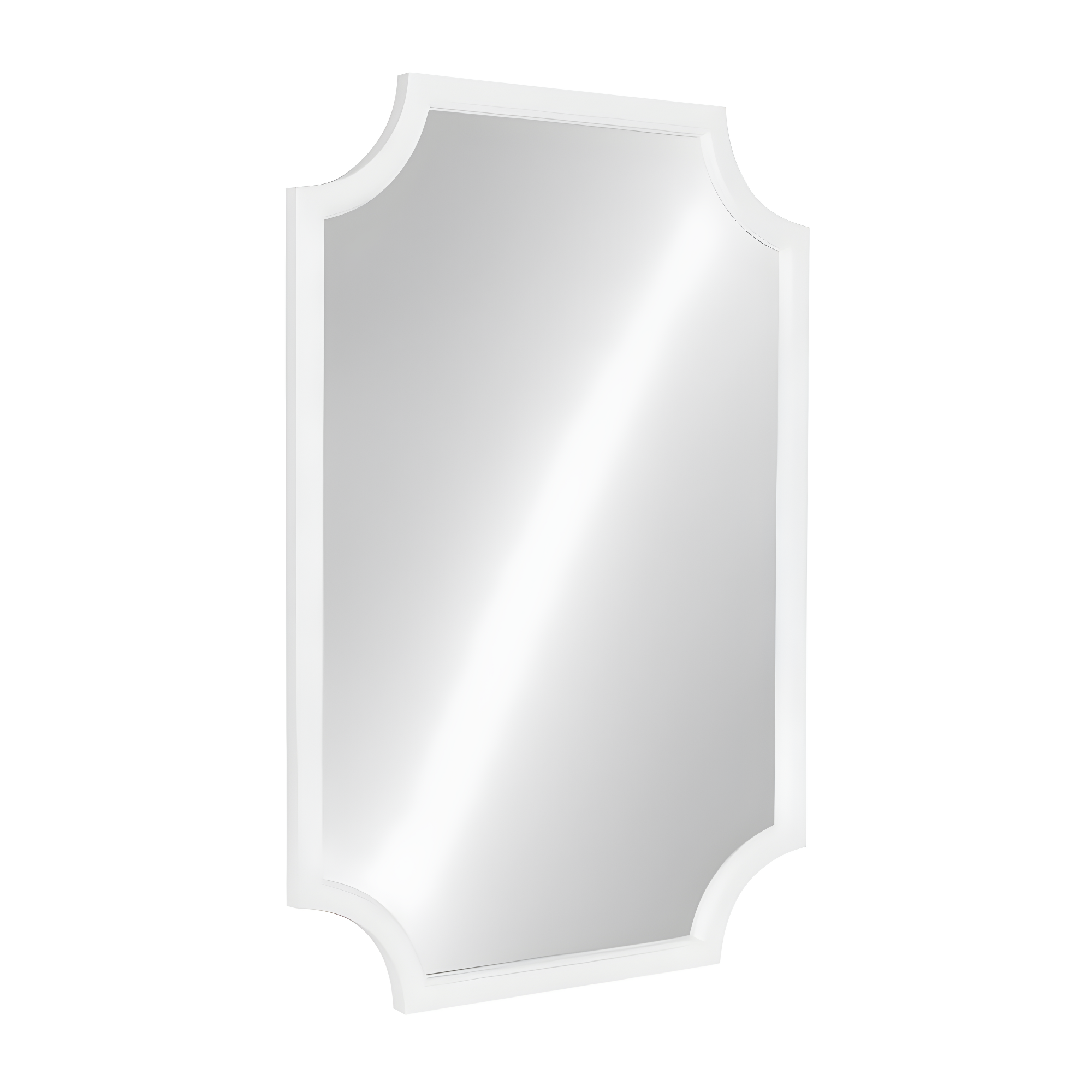 24" x 36" Hogan Framed Scallop Wall Mirror White - Kate and Laurel