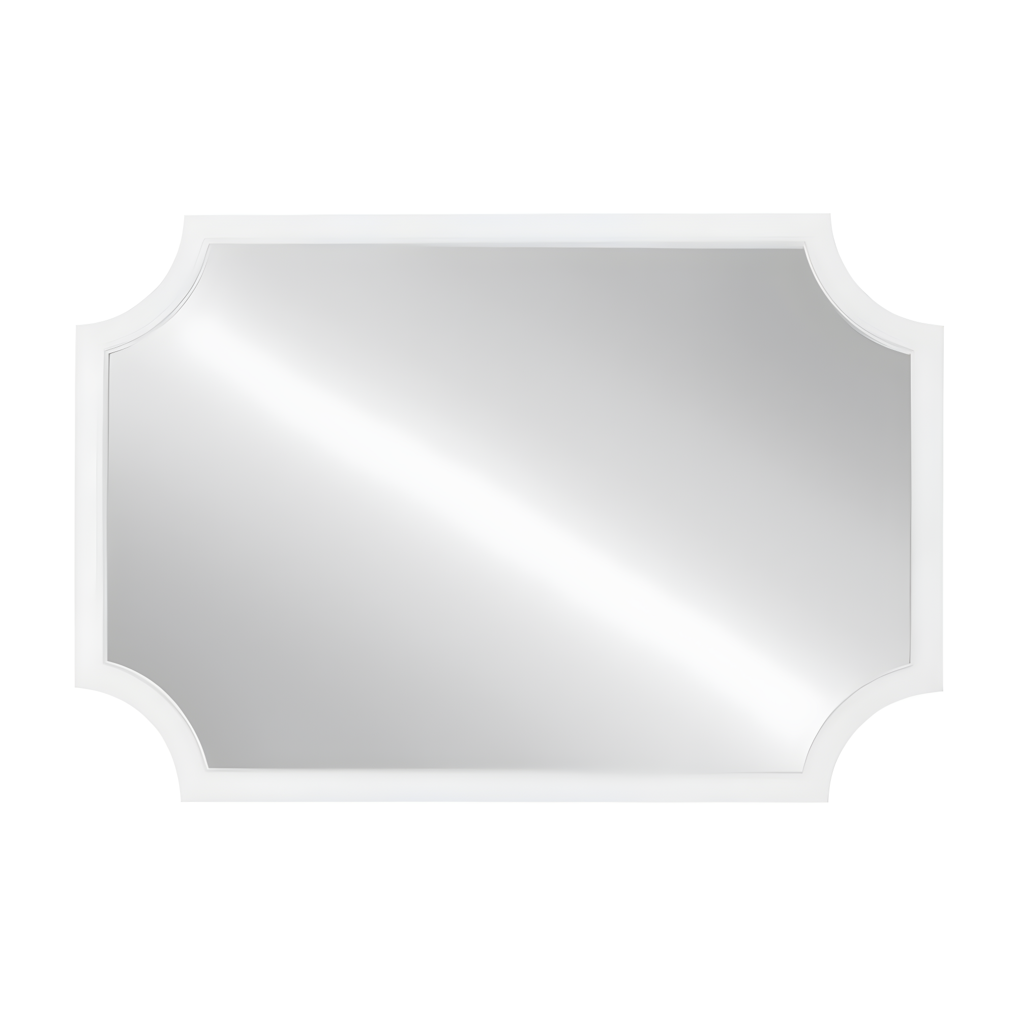 24" x 36" Hogan Framed Scallop Wall Mirror White - Kate and Laurel