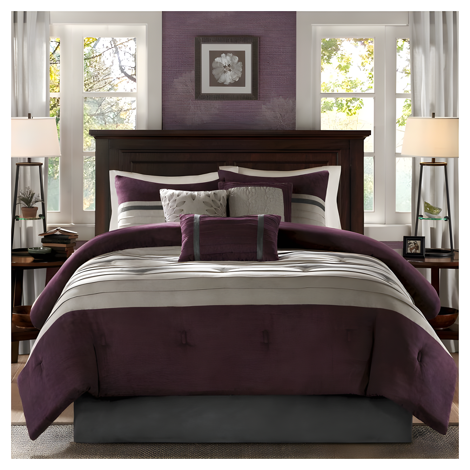 Palmer 7 PC Pieced Faux Suede Comforter Set
