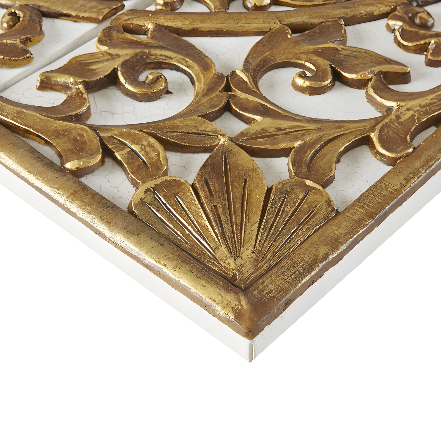 Gold Medallion Triptych 3-piece Dimensional Resin Canvas Wall Art Set