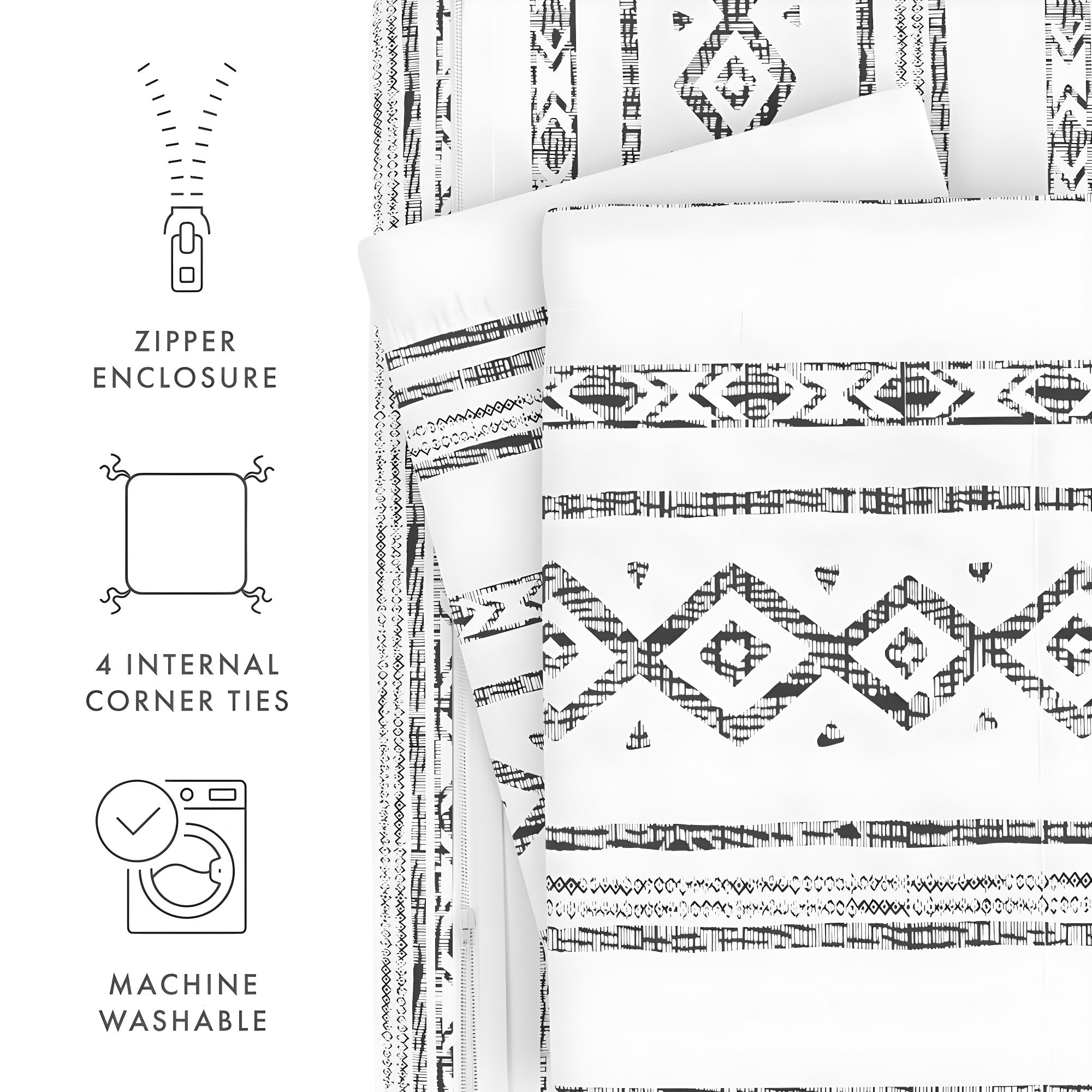 Geo Threads Pattern Duvet Cover Set