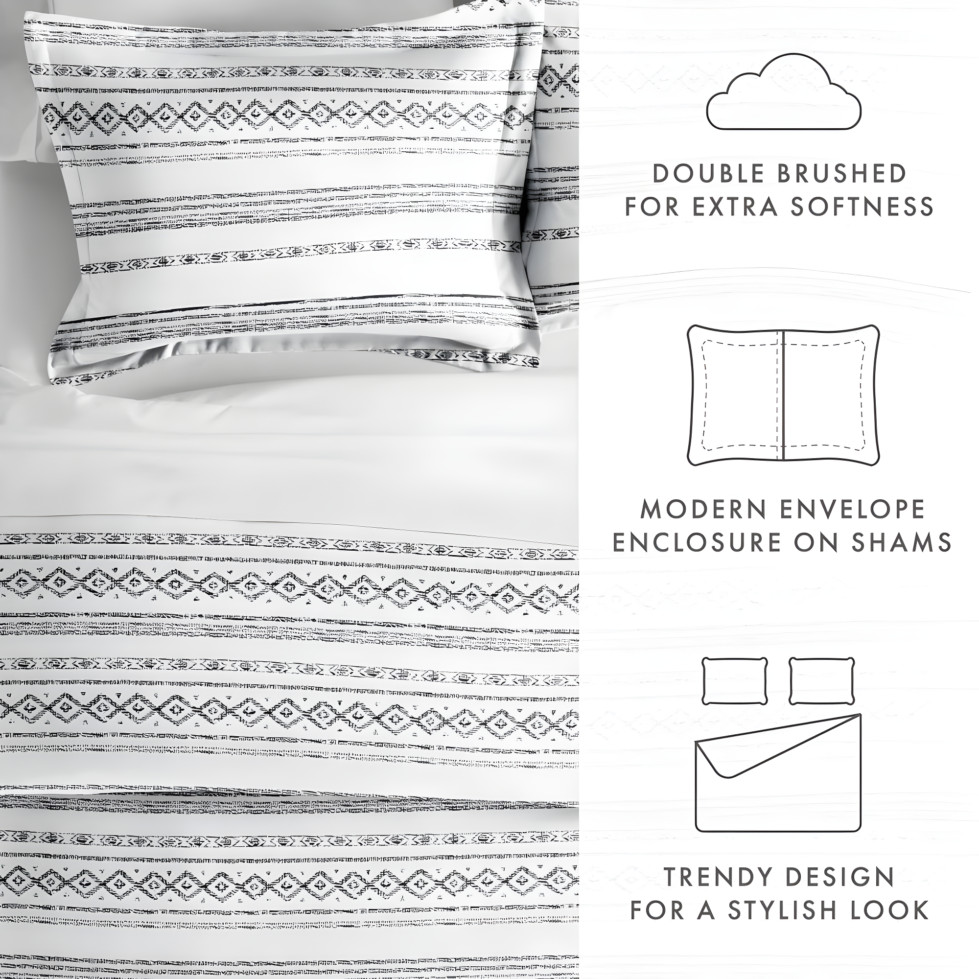 Geo Threads Pattern Duvet Cover Set