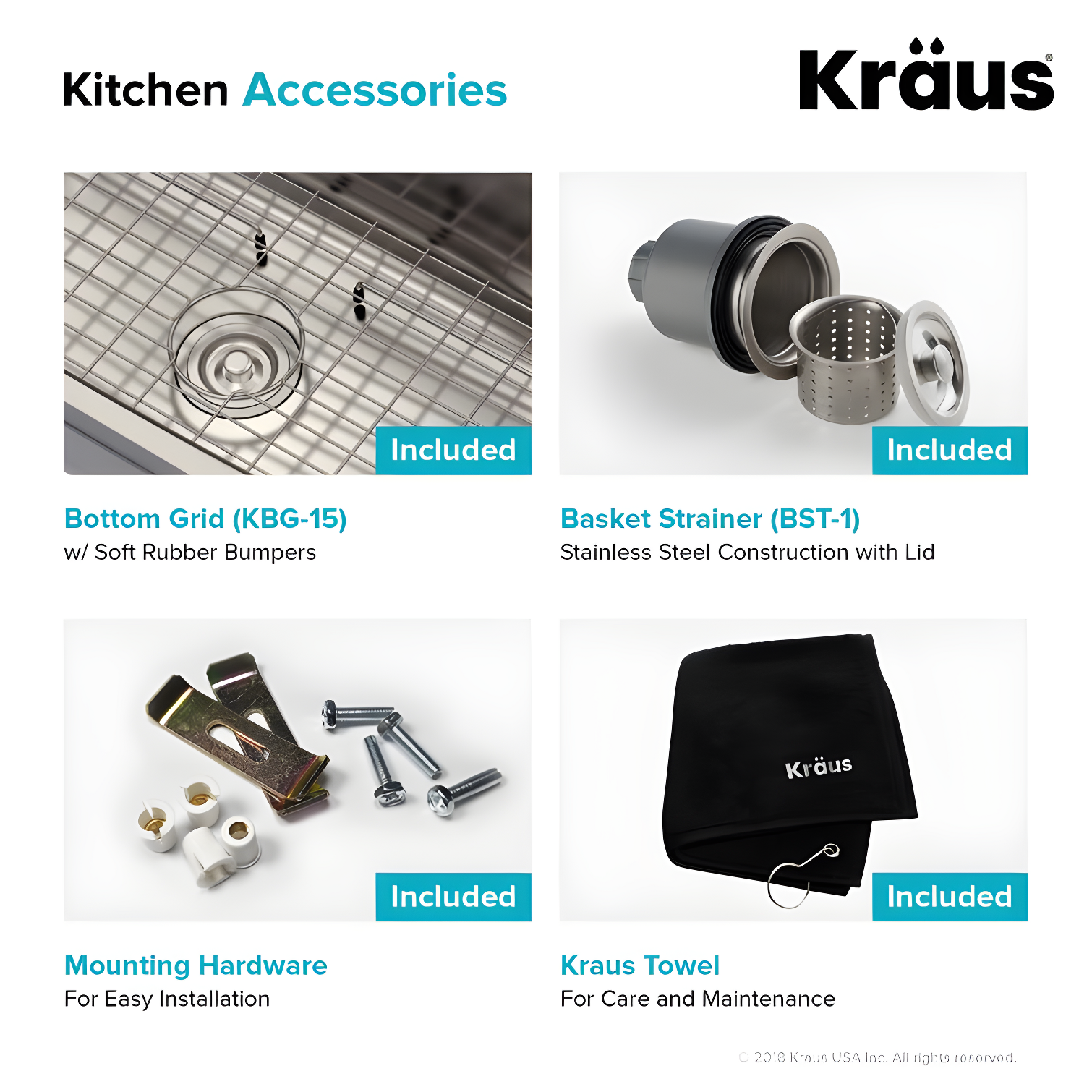 KRAUS Premier Undermount Single Bowl 18-Gauge Stainless Steel Kitchen Sink