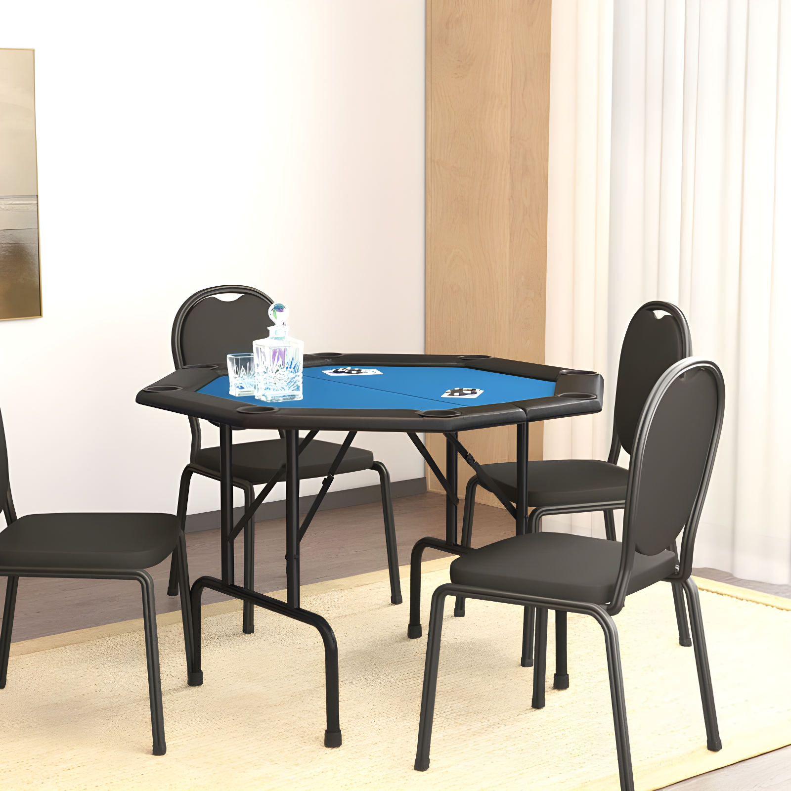 VidaXL VidaXL Folding Poker Table Texas Holdem Table 8 Players Portable Casino Table
