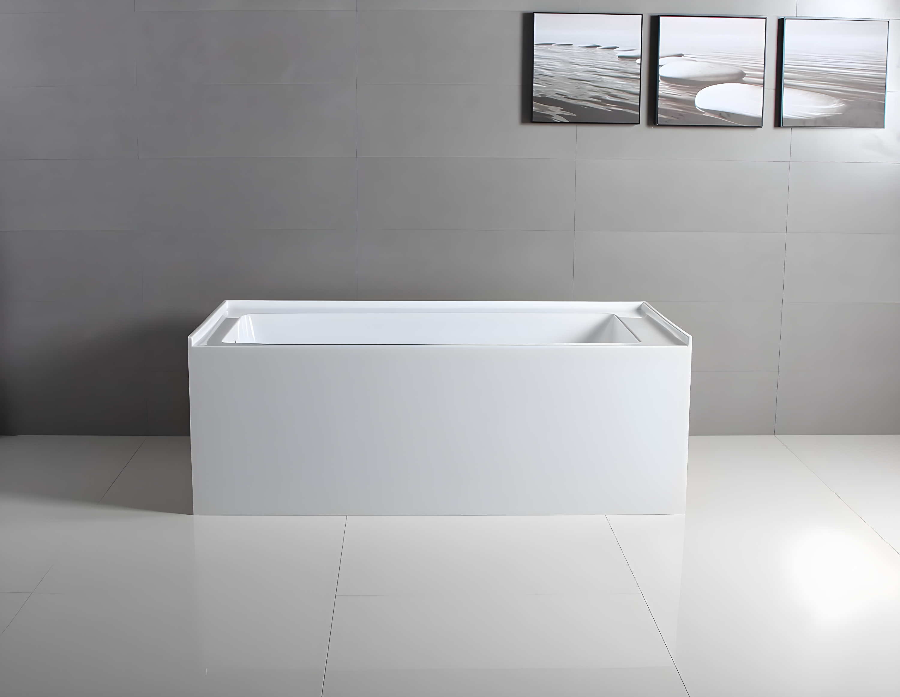 Kingston Brass Aqua Eden 60-Inch Acrylic Rectangular 3-Wall Alcove Tub