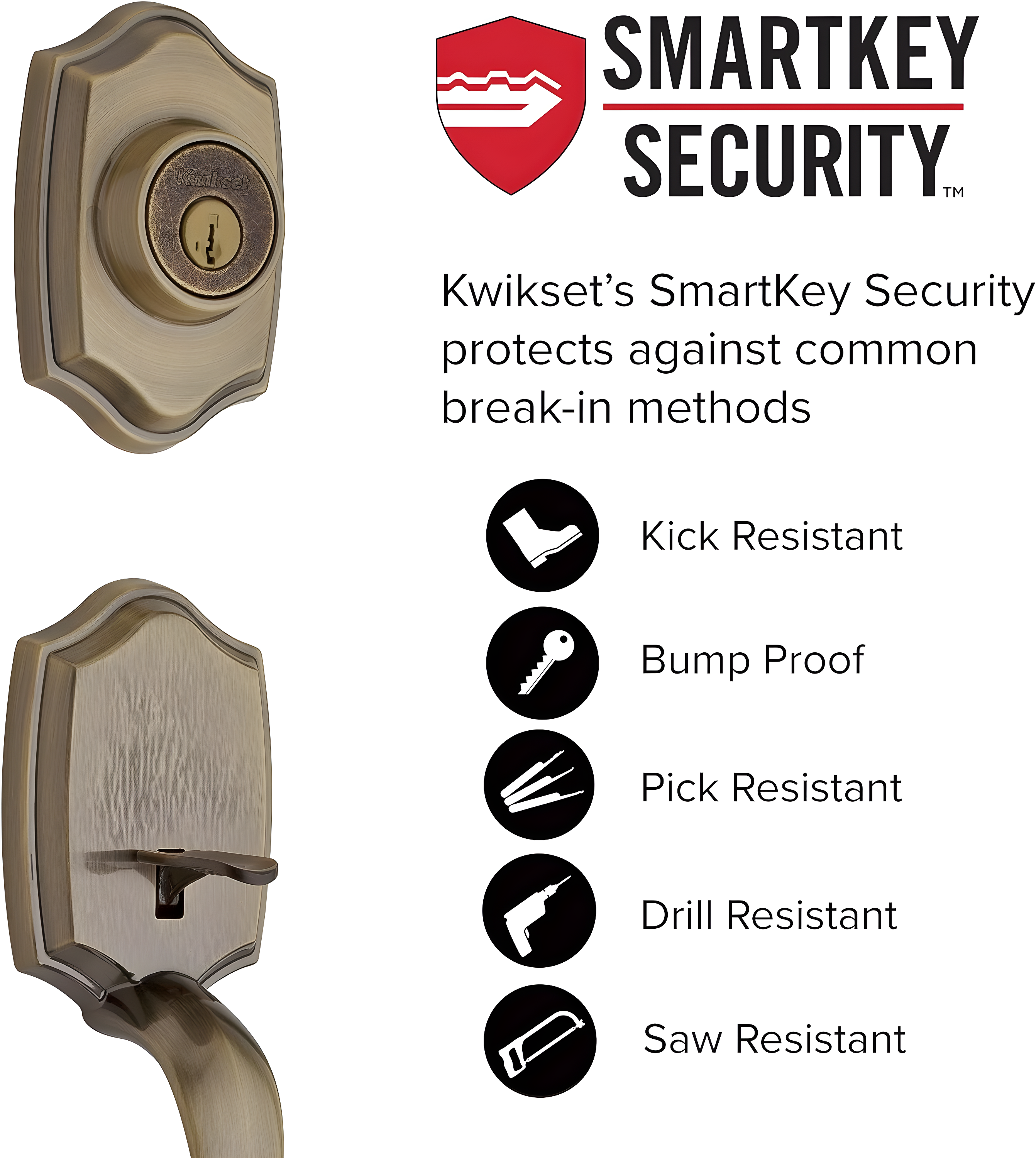 Handleset with Deadbolt and Door Two Piece and Rosette