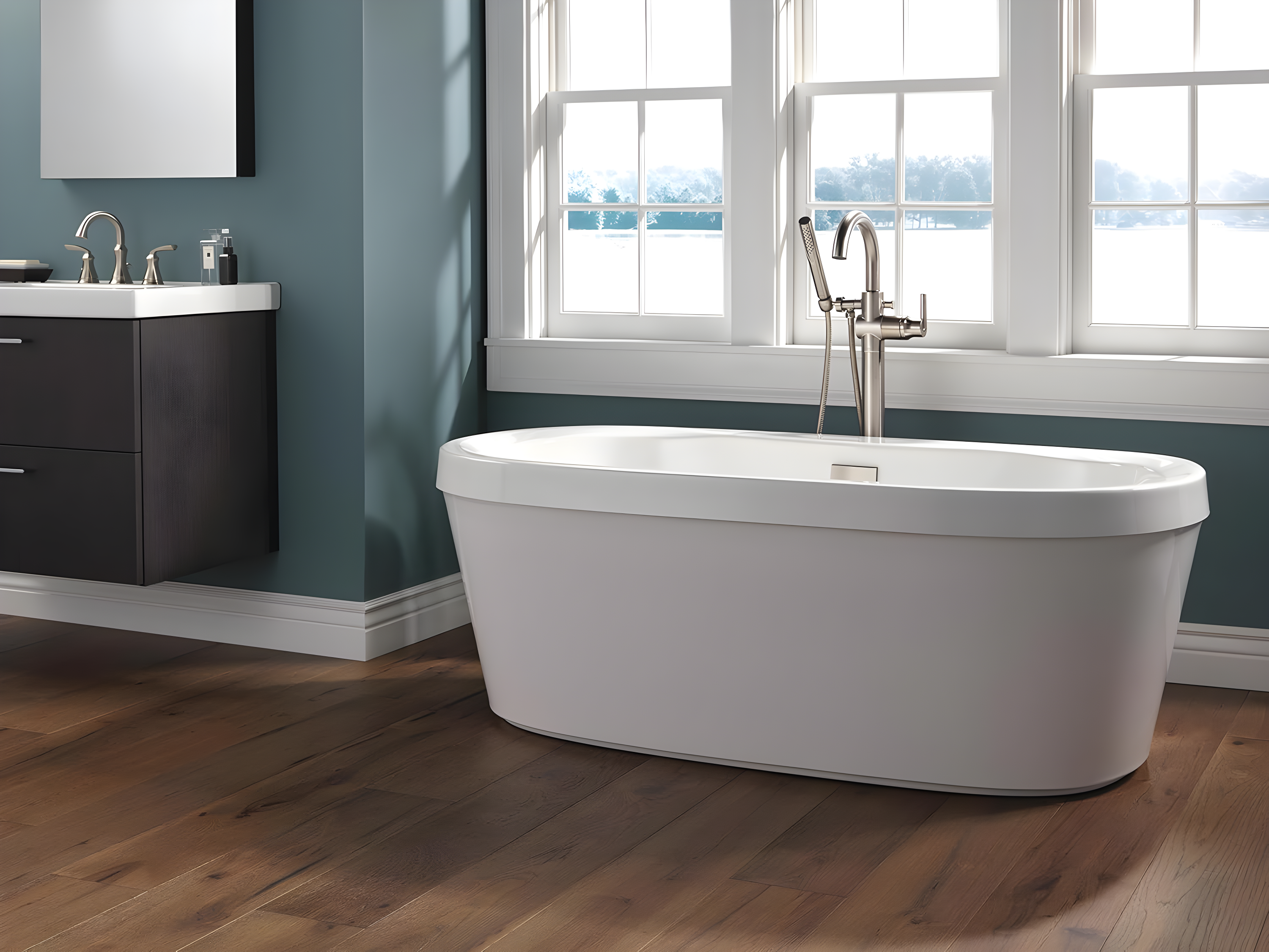 Trinsic Single Handle Floor Mounted Freestanding Tub Filler