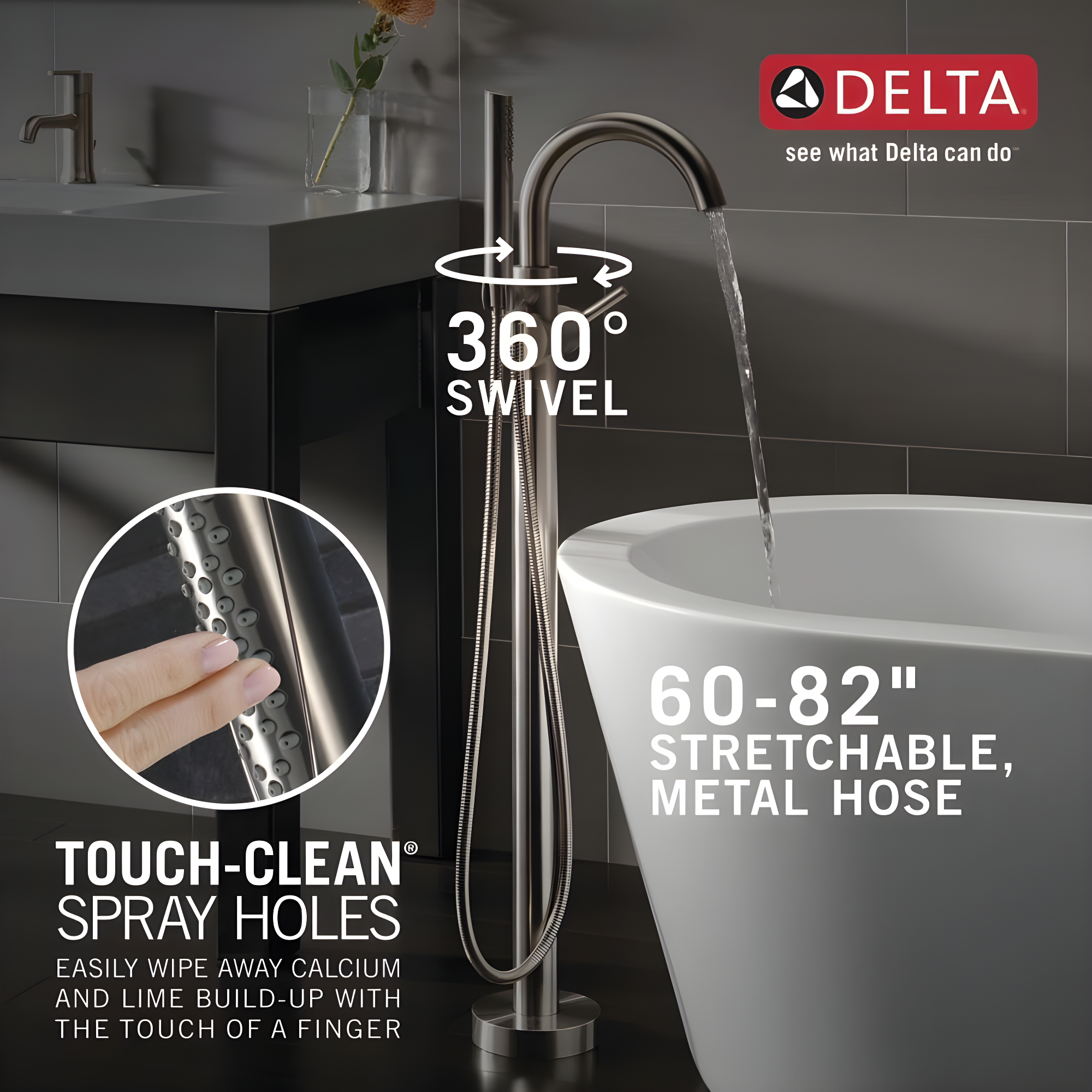 Trinsic Single Handle Floor Mounted Freestanding Tub Filler