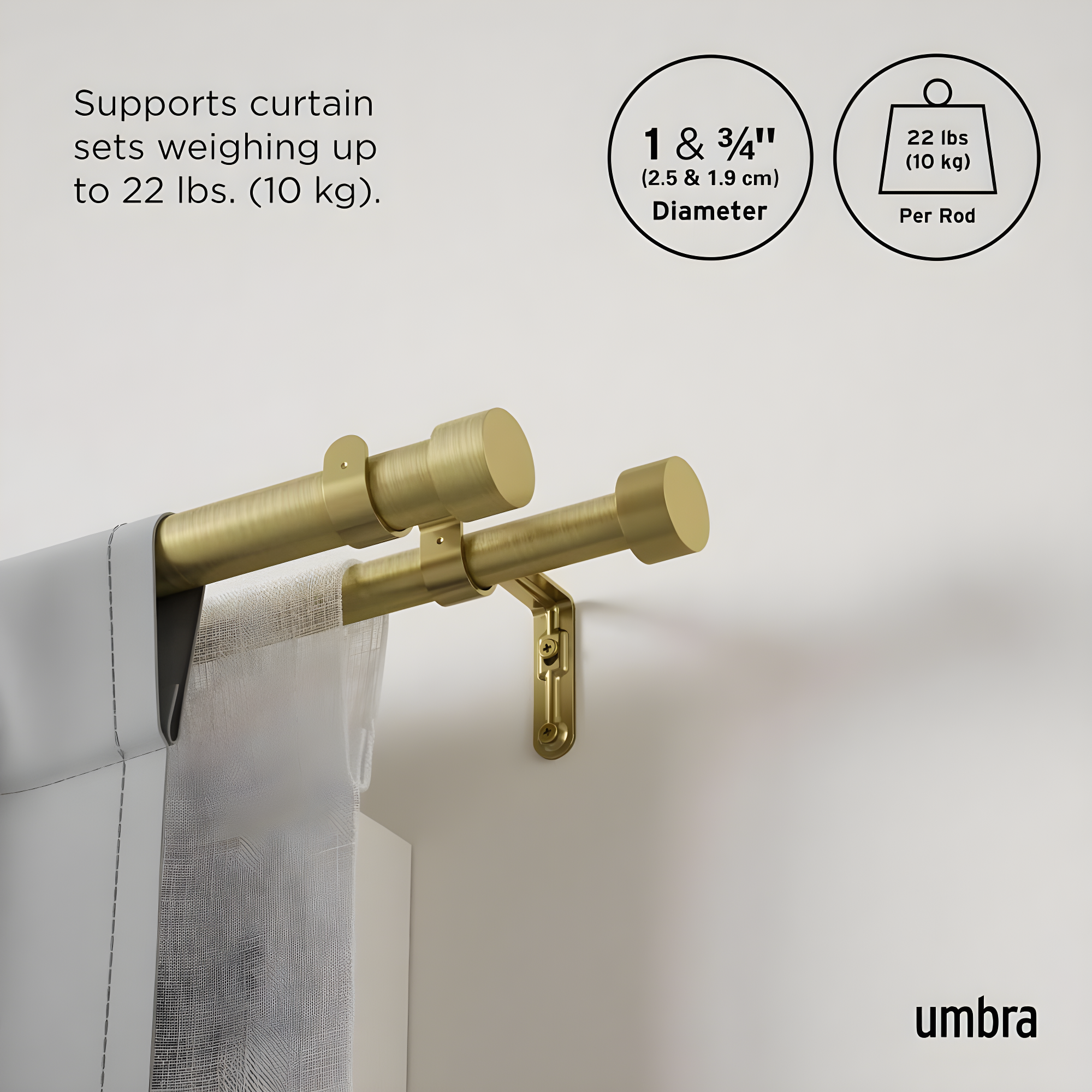 Cappa Drapery Solutions Double Curtain Rod