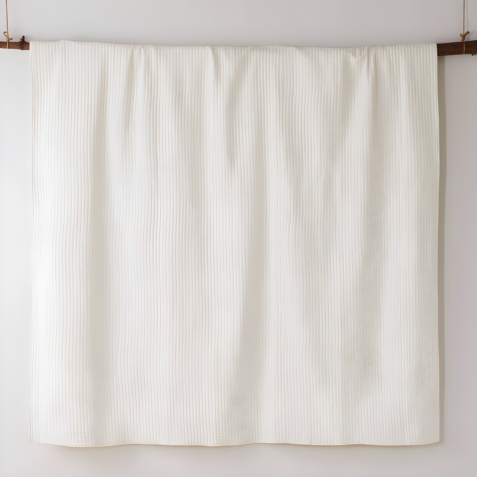 The Industrial Shop 2pc Twin Solid Quilt and Sham Bedding Set Cream: Rustic Percale, Lightweight