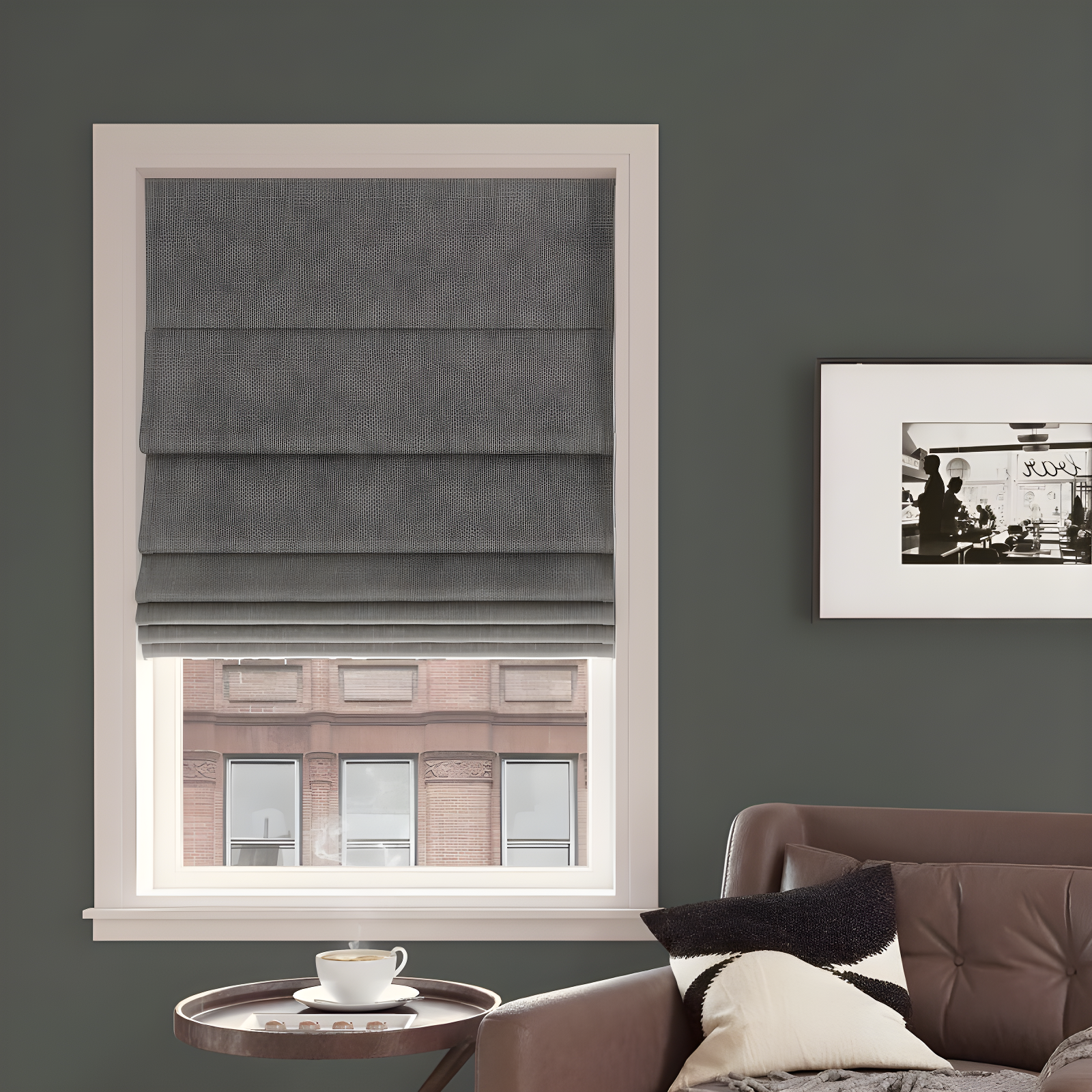 Sun Zero Pryer Textured 100% Blackout Cordless Roman Shade