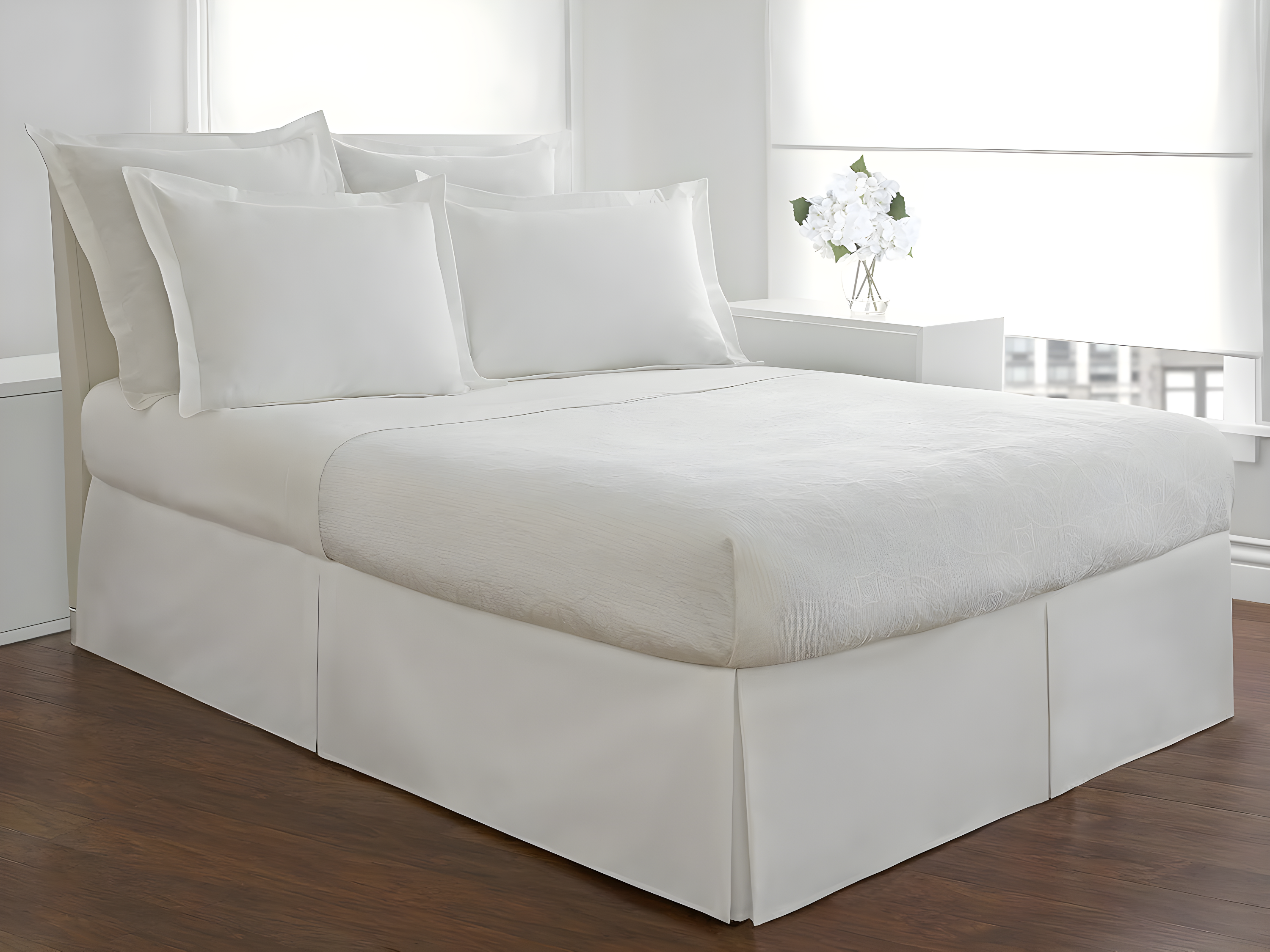 Fresh Ideas Fresh Ideas Tailored Poplin Bed Skirt, 14" Drop Length